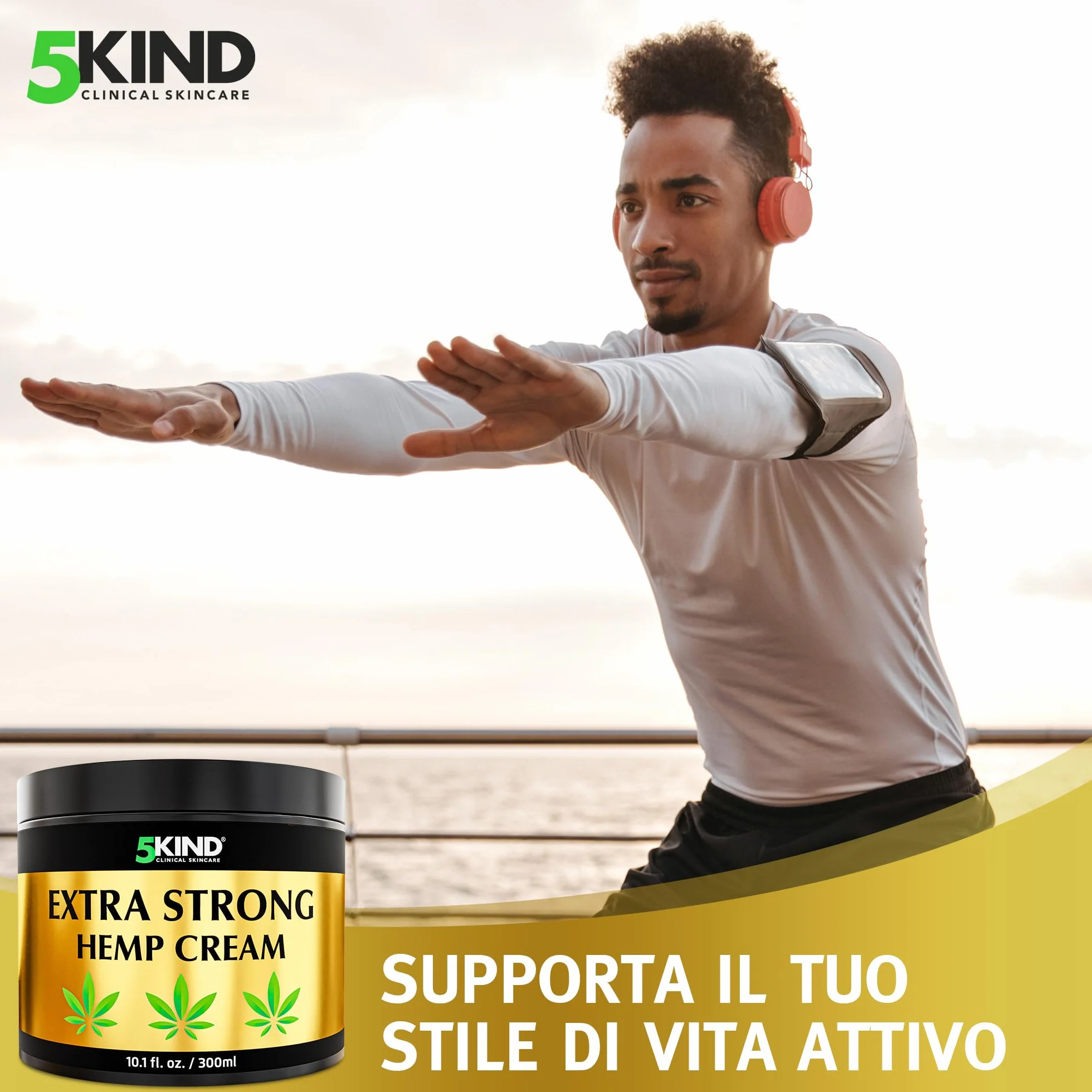 Crema alla canapa extra forte 5Kind 300 ml Ingredienti naturali per tutti i tipi di pelle