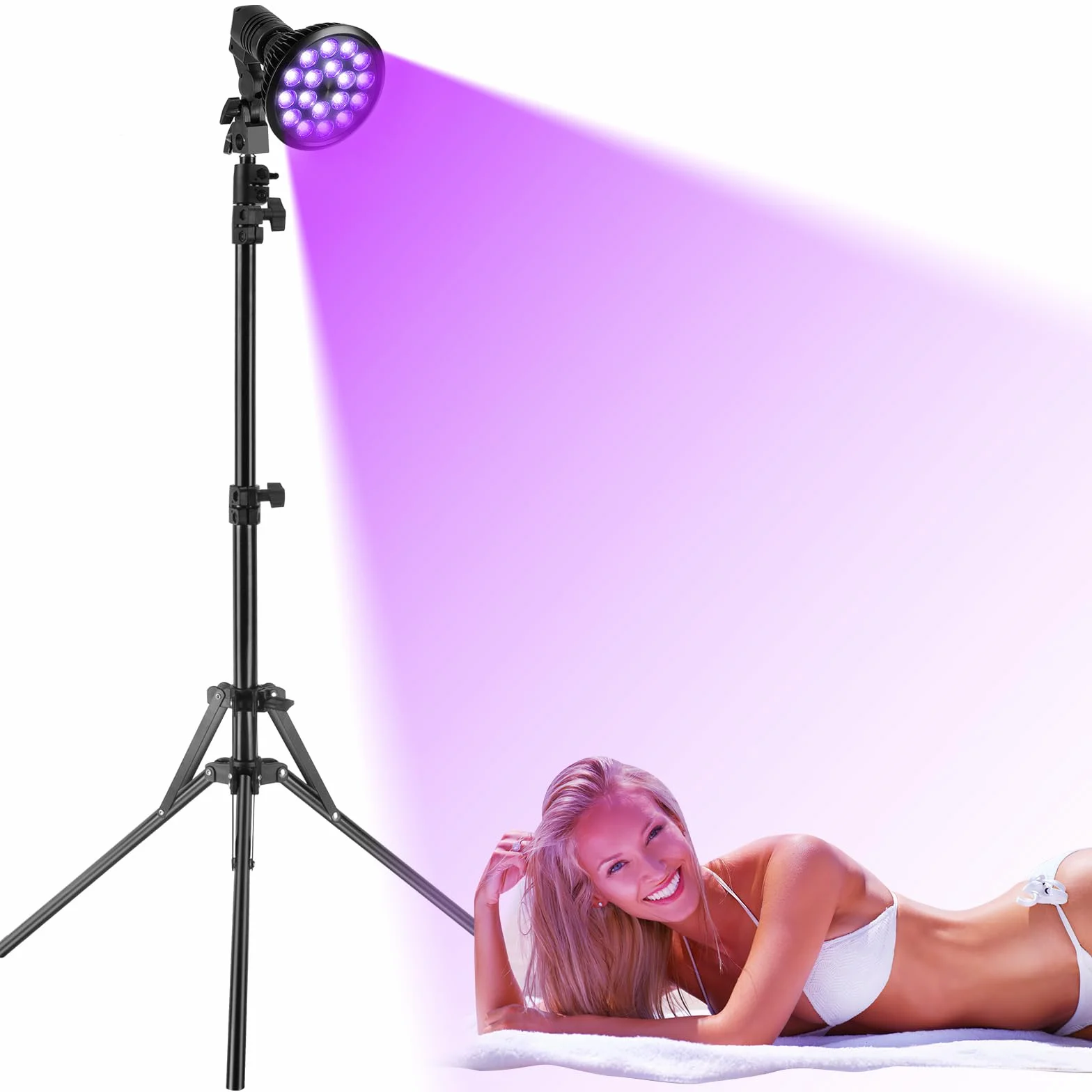 Lampada Abbronzante Viso Casa 54W 395nm con Treppiede Telescopico Regolabile
