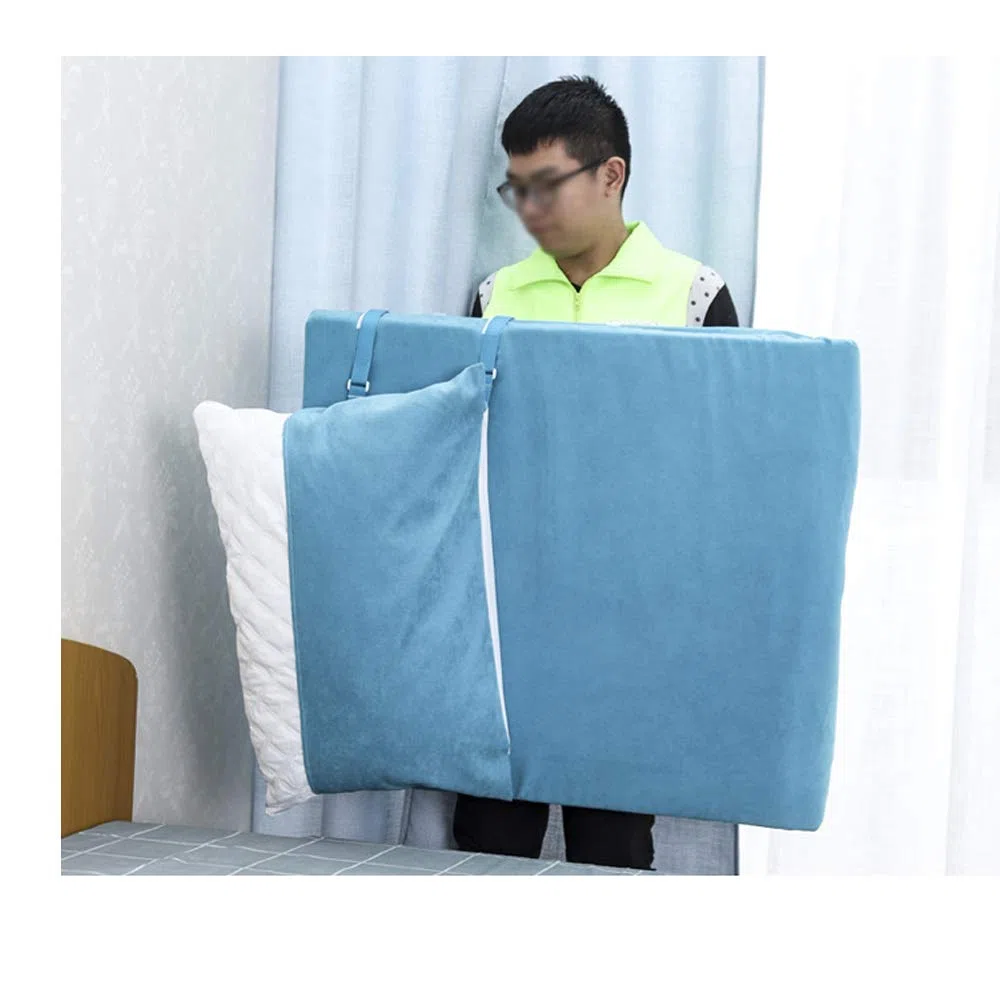 Supporto per Schienale per Letto di Sollevamento Elettrico per Anziani Sollevatore Elettrico Regolabile Poggiatesta Staccabile e Sollevatore per Cuscini Medico in Tela