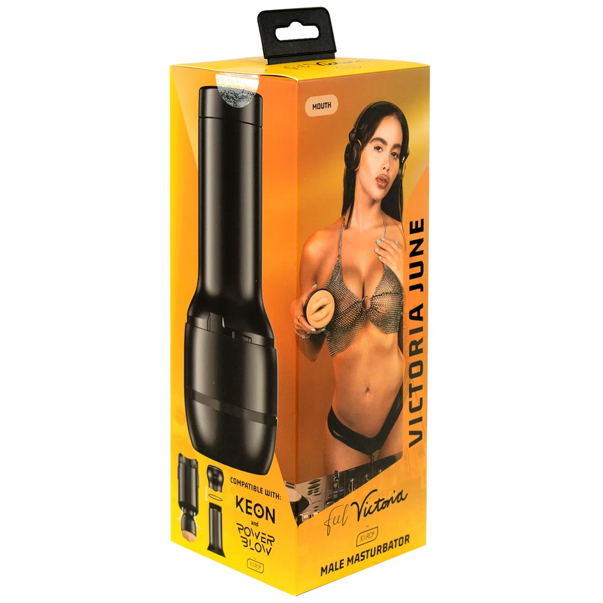 KIIROO Victoria Mouth – FeelStar Masturbatore Uomo, Modellato da Parti del Corpo Reali – Morbido, Simile alla Pelle – Ottimizzato per Keon e PowerBlow