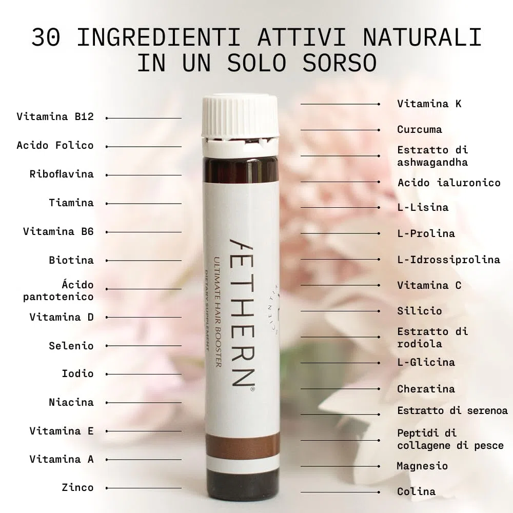 Ultimate Hair Booster - Integratore Liquido con Biotina per la Anticaduta e Ricrescita dei Capelli. Pronto da Bere. Clinicamente Testato per Capelli più Forti e Brillanti. 28 Fiale