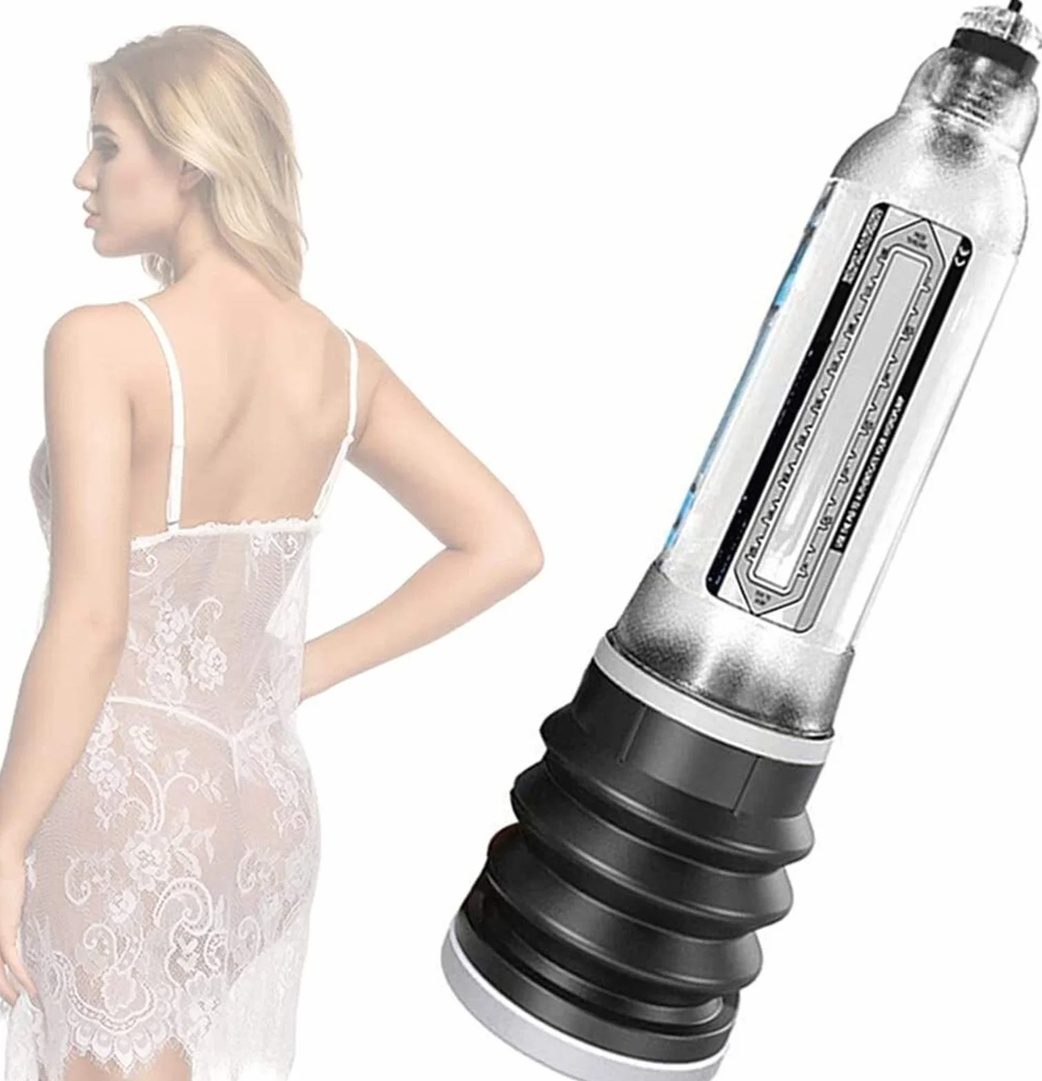 Crescita P Tempo Libero Pressione dell'Aria Maschile MP Maschio pennis Extender Amplificatore Coppie Costumi-White LIAOJIE