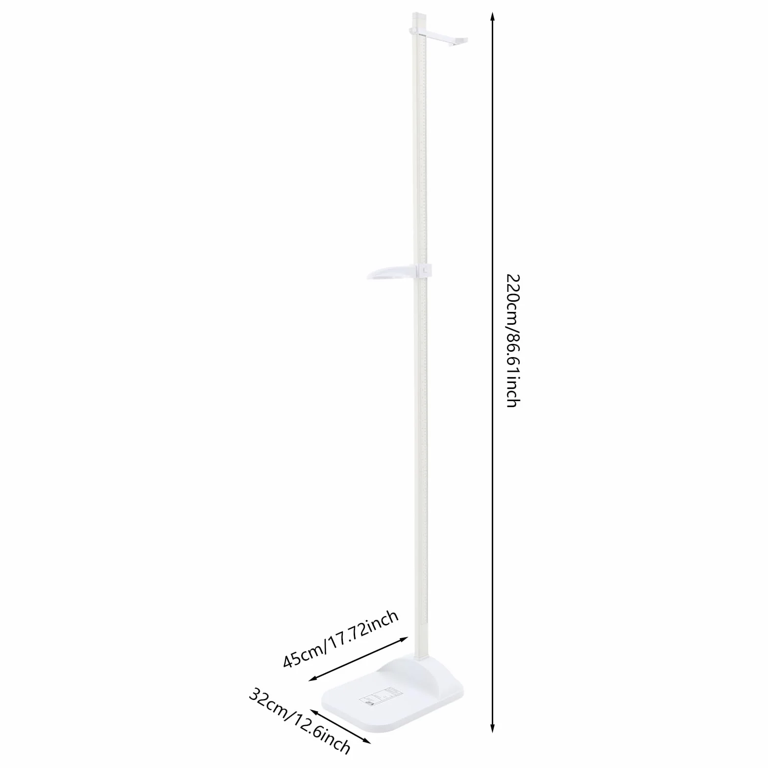 Altimetro portatile stadio stadio stadio 20 – 210 cm/8 – 83 pollici, barra di misurazione dell'altezza medica con due linee di scala, misurazione dell'altezza per casa e clinica
