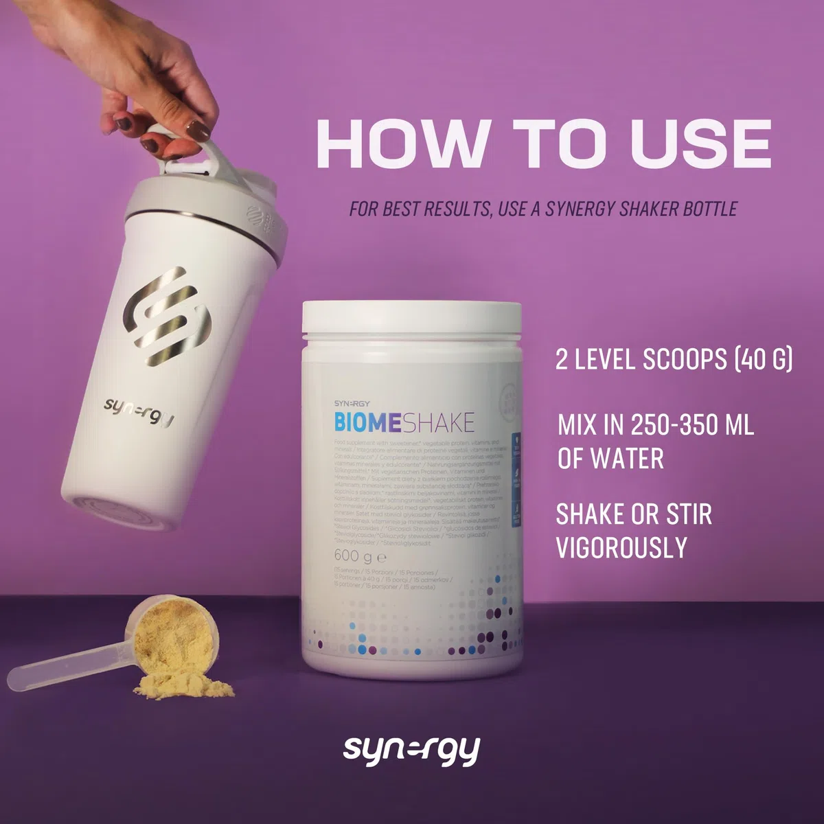 Synergy Worldwide Biome Shake 15 Dosi | Integratore di 22 g proteine in polvere | Ricco di nutrienti, vitamine e minerali | Supporta la salute dell'apparato digerente e il microbioma | Vegan