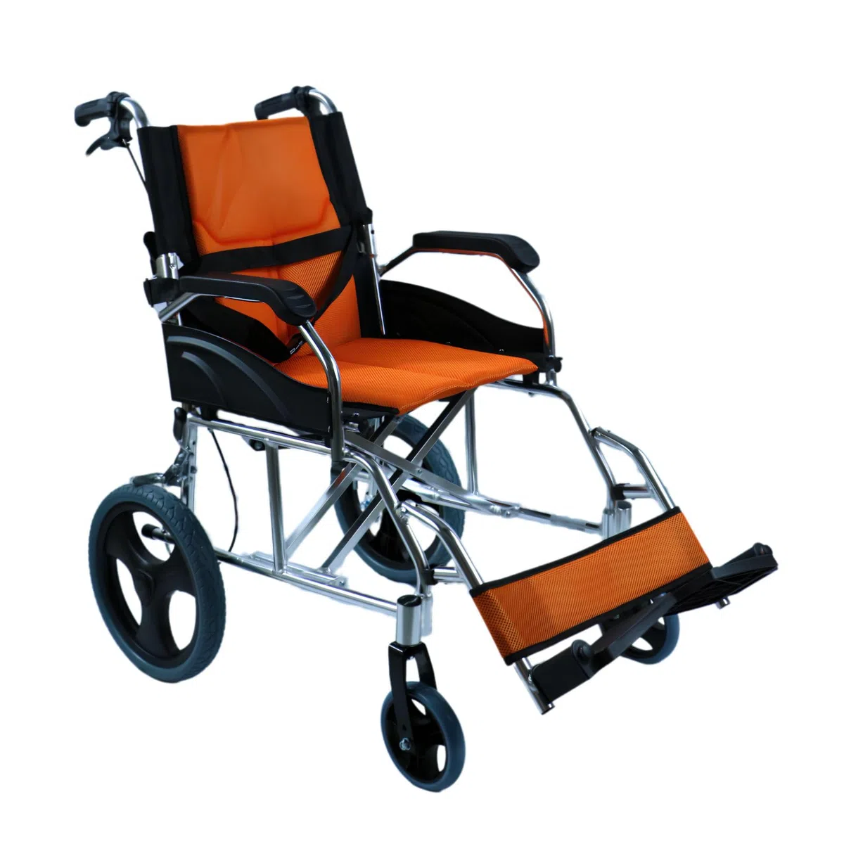 Ausilium Carrozzina Pieghevole Ultraleggera in Alluminio con Freni e Cintura di Sicurezza, 10,8 kg, Portata 110 kg, Schienale Ribaltabile