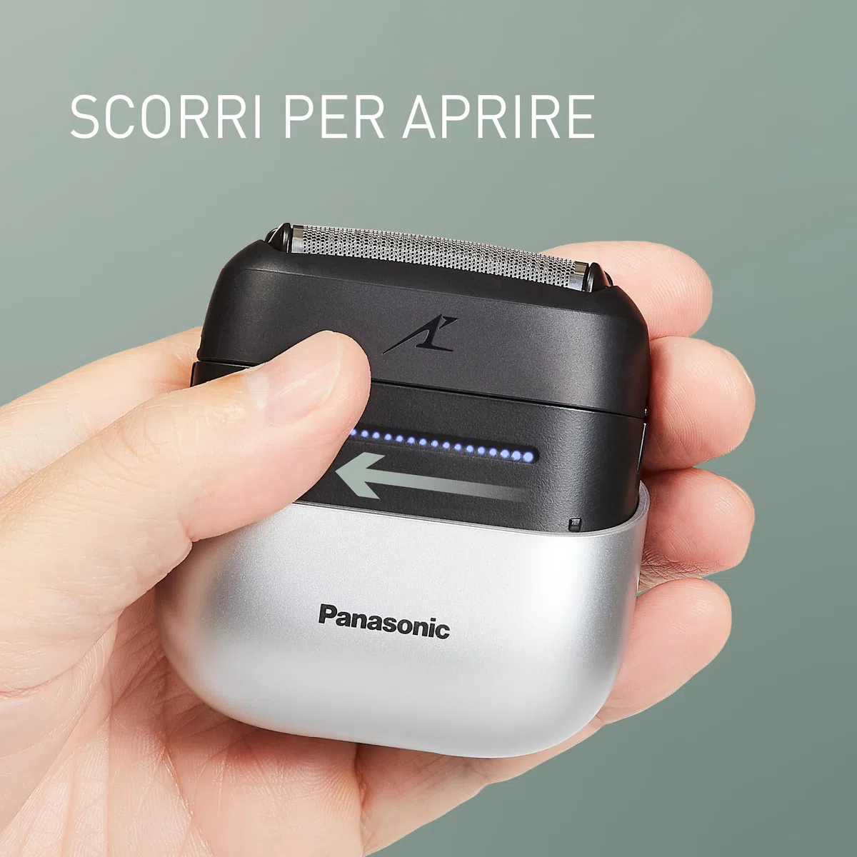 Panasonic ES-ACM3BW503 Serie 700 Rasoio Compatto a 3 Lame, Rasoio Elettrico Wet & Dry per Uomo, Sensore per la Barba, Impermeabile IPX7, Ricarica USB-C, Adattatore di Alimentazione USB AC, Bianco