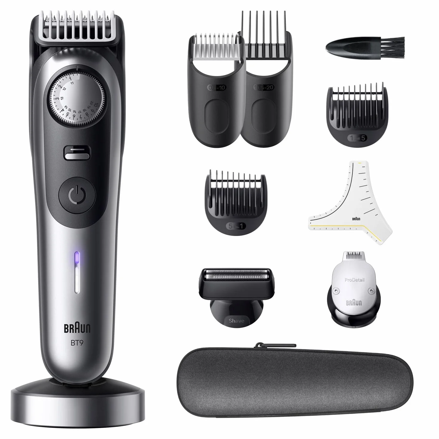Braun Series 9 Rasoio Elettrico Barba, Lama Problade Affilata a Vita, 180 Min, 52 Lunghezze, Impermeabile, Bt9545