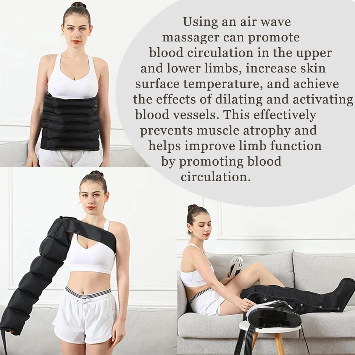 Pressoterapia per Casa per Gambe e Addome, Massaggiatore per Vita Braccia Gambe Caviglie, Linfodrenaggio, Professionale, Aiuta Ad Alleviare Il Dolore E Il Relax del Linfedema
