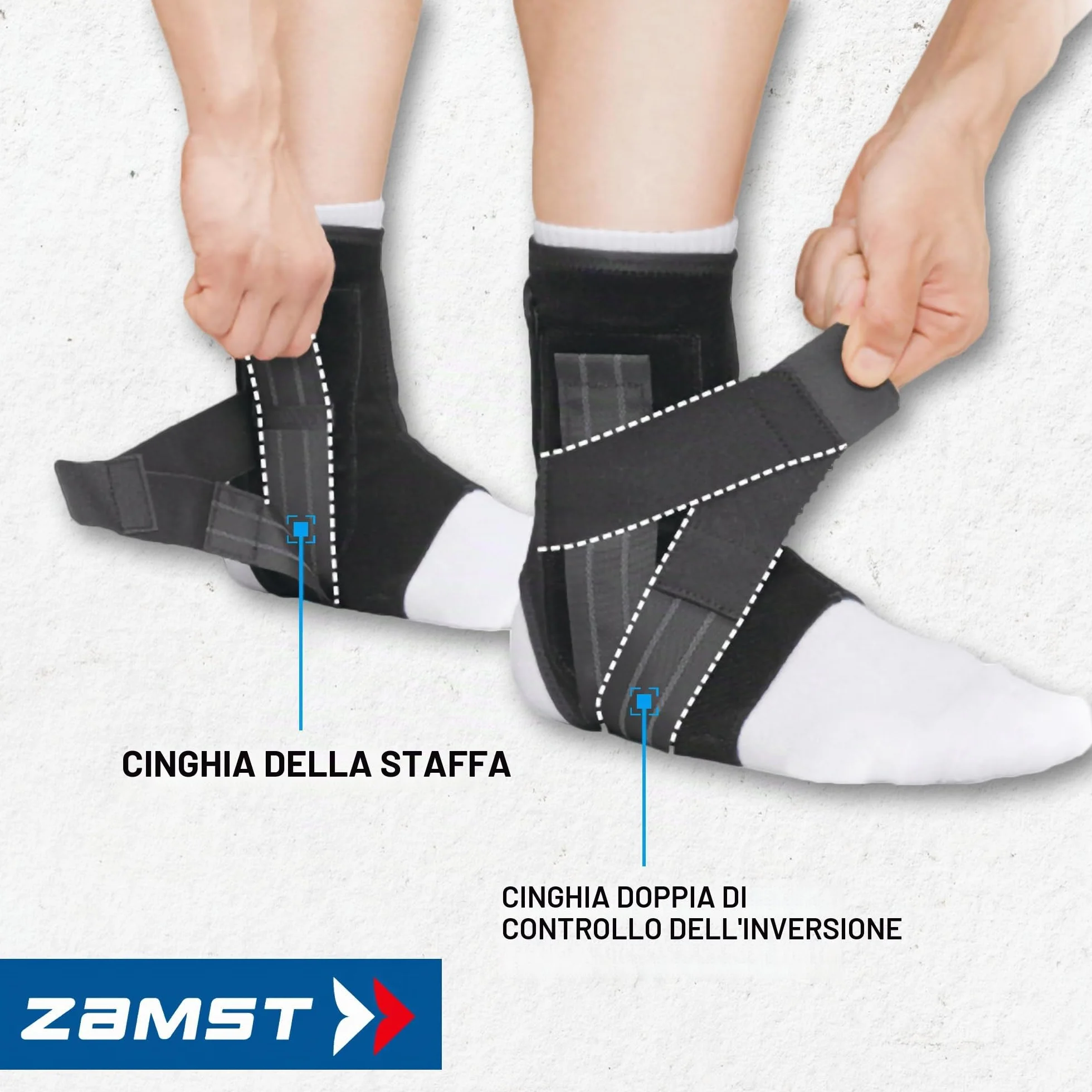 Zamst A1 Ankle - Tutore caviglia regolabile per distorsioni moderate Grado II e instabilità cronica - Sinistra M