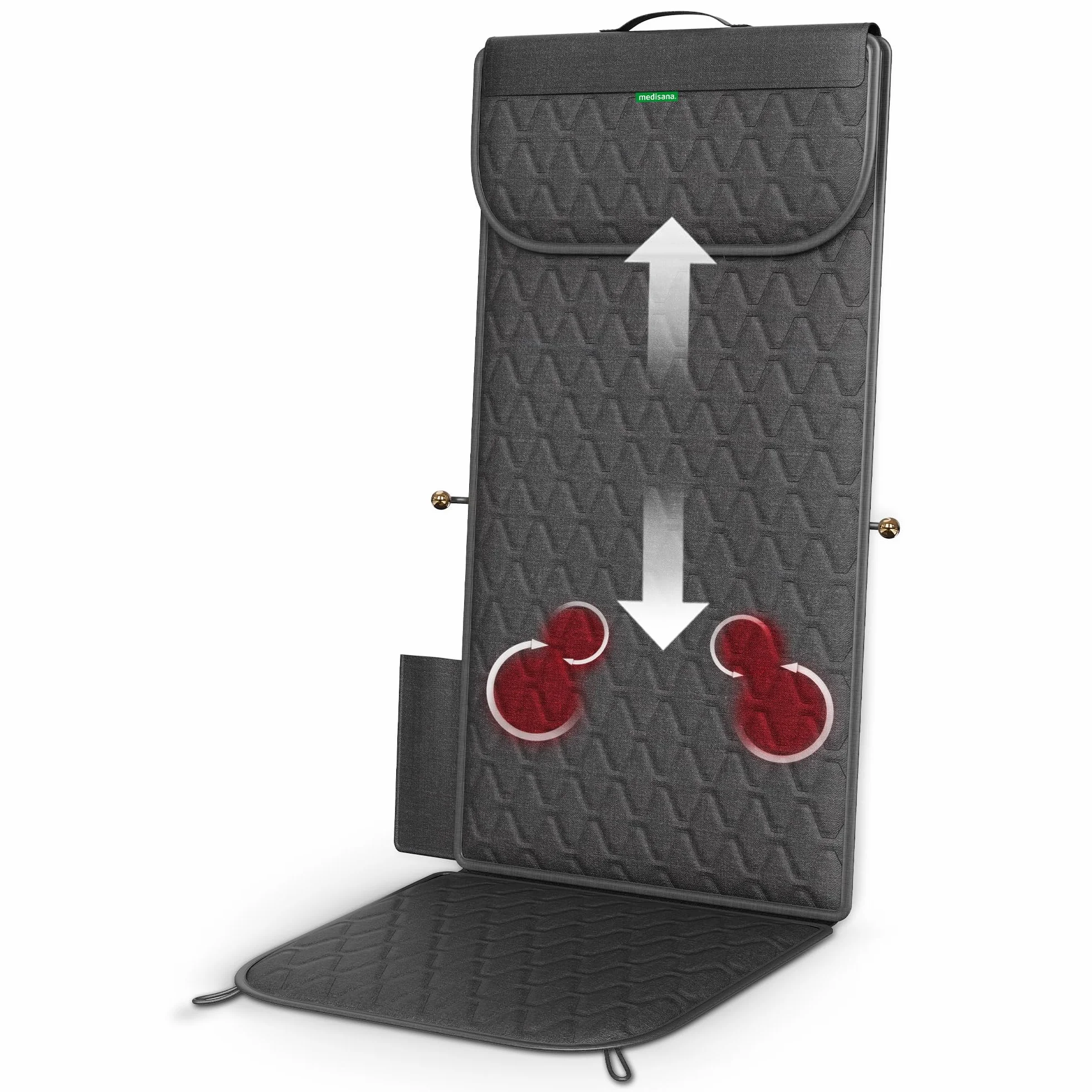 medisana MC 700 sedile massaggiante Shiatsu, massaggiatore per schiena, collo, spalle, tappetino massaggiante extra sottile e leggero con calore, utilizzabile da sdraiati e da seduti