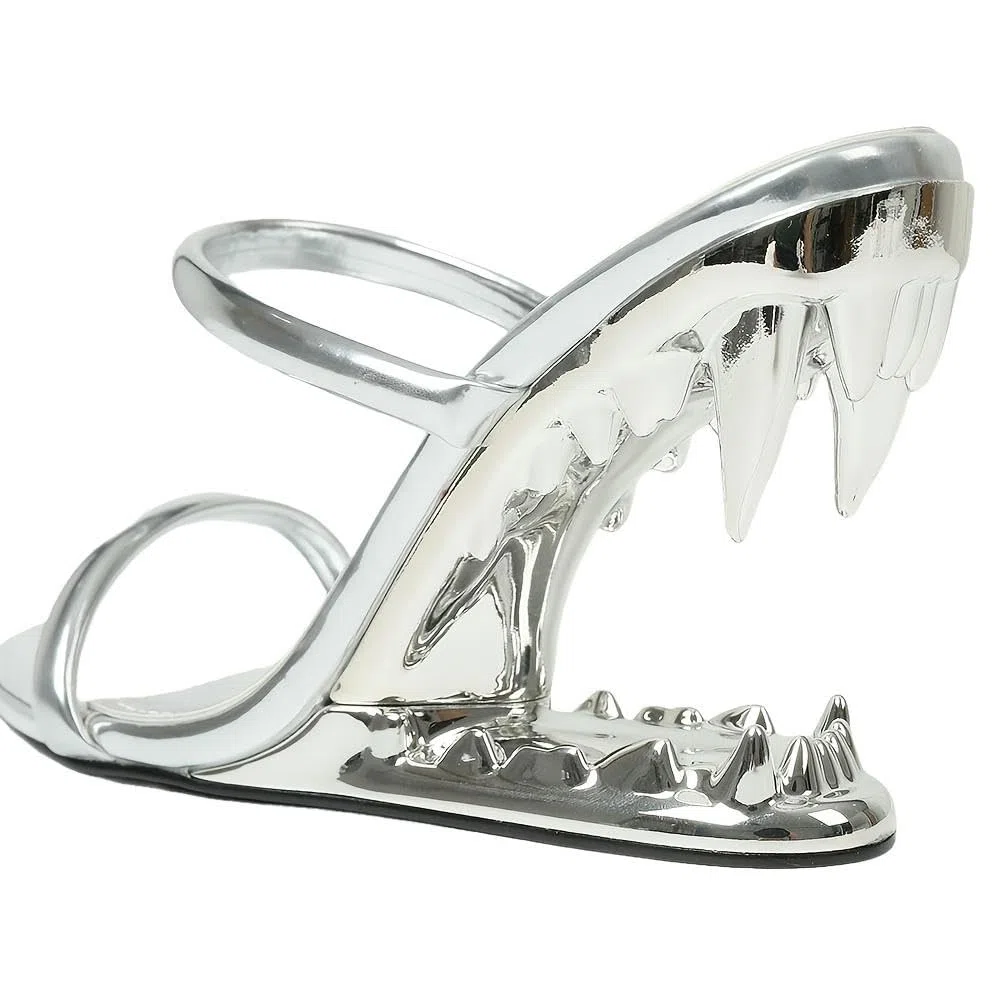ZBDZSW Sandali con Tacco a Forma Speciale con Denti di squalo da Donna alla Moda Sexy e Punta Aperta