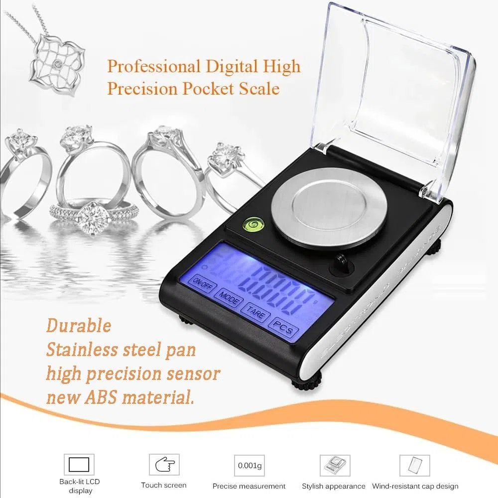 Bilancia Di Precisione 0.001g, Bilancia Di Precisione, Bilancia Scientifica, Bilancia Per Gioielli,Ideale Per Misurazioni Di Alta Precisione In Ambito Scientifico,Gioielleria, Oro, Argento, Ecc.