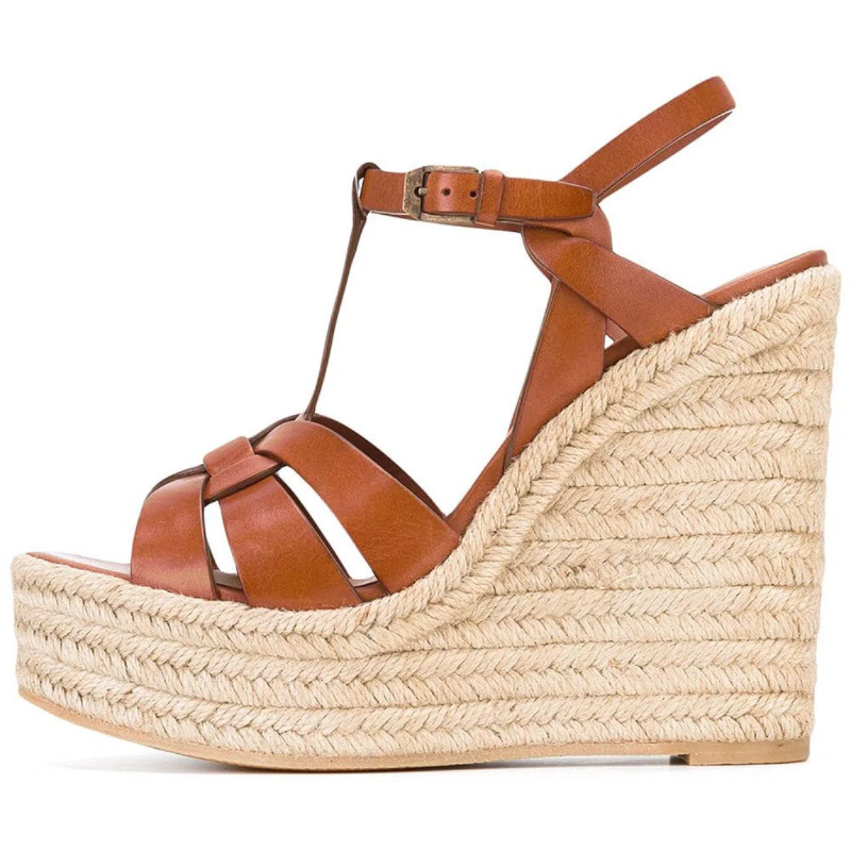 Tacchi Donna Scarpe Personalizzate con Zeppa in Corda di Canapa con Tacco Alto 17 Cm,Brown-36
