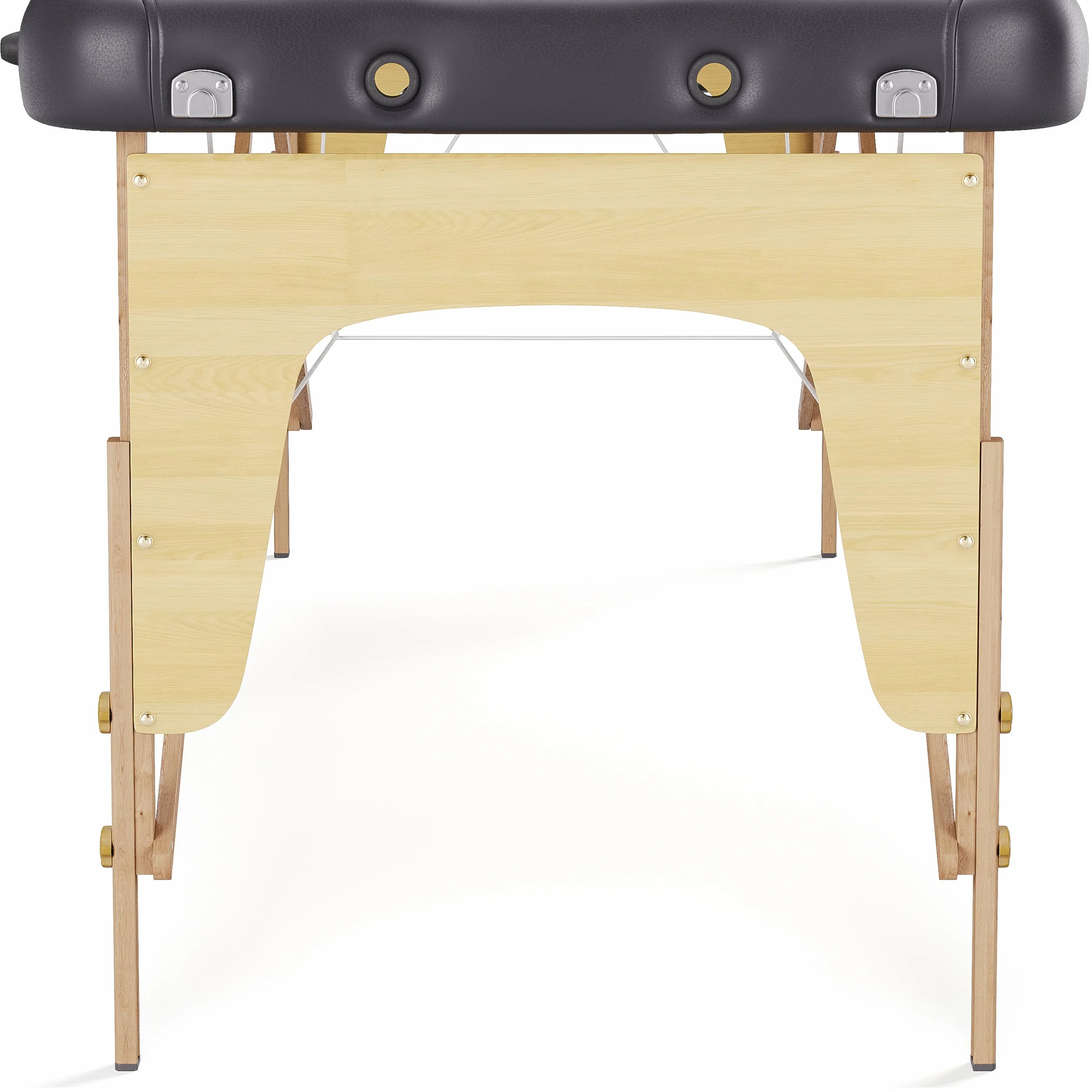 Beltom Lettino da Massaggio 3 Zone in Legno 185x60 cm Portatile 14,3 kg Nero
