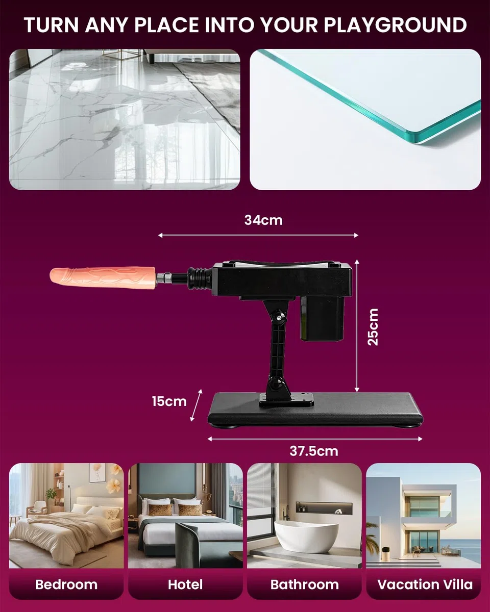 Macchina del Sesso Automatica con 7 Accessori & Telecomando | Sex Machine Elettrica con Movimento Automatico Regolabile | Sexmachine con 3XLR Connettore per Uomo e Donna | Massaggio Punto G & Anale