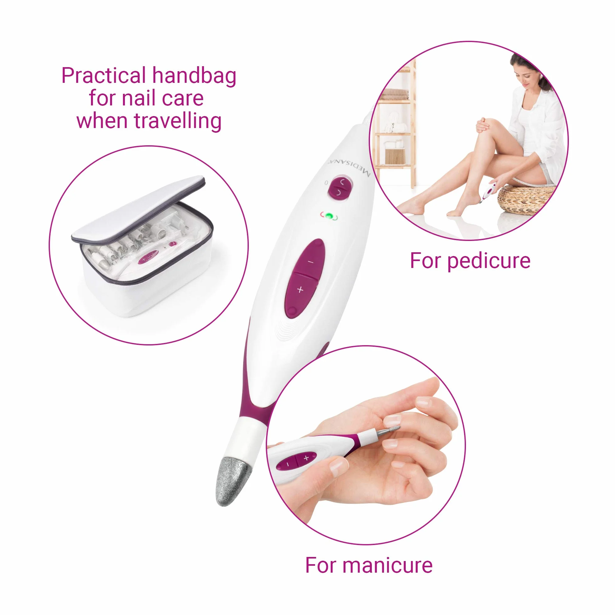 Medisana MP 815 Set Manicure Pedicure Elettrica 7 Accessori 2 Velocità