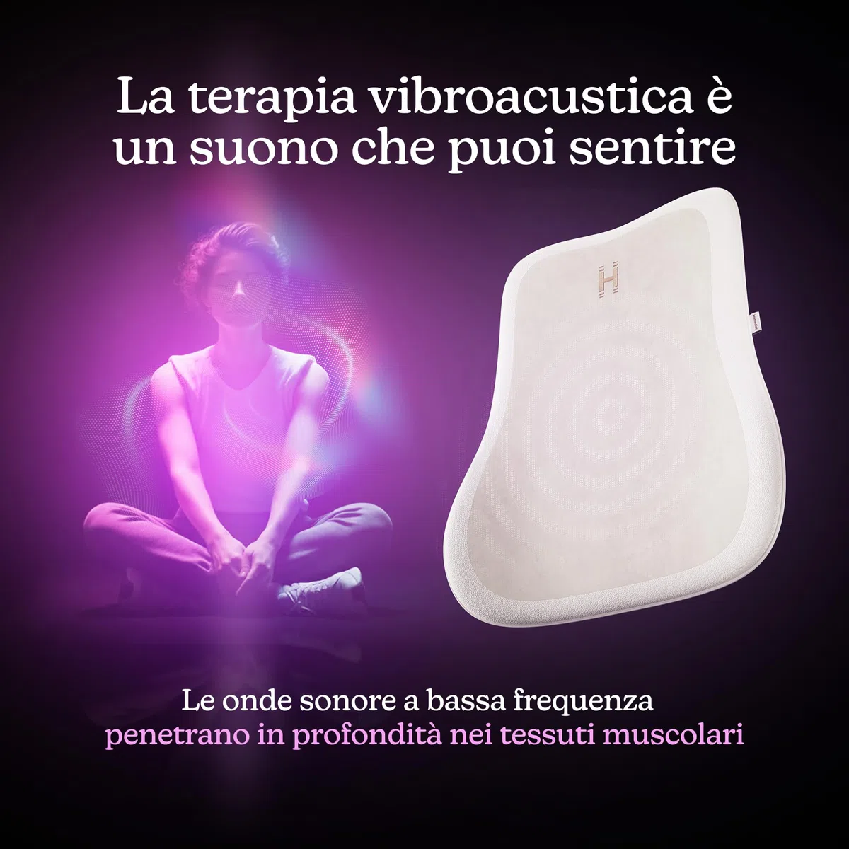 Homedics Bridge Cuscino massaggiante vibroacustico - Massaggiatore per schiena da sedia, 5 tracce audio e streaming Bluetooth, Onde sonore a bassa frequenza per calmare corpo e mente