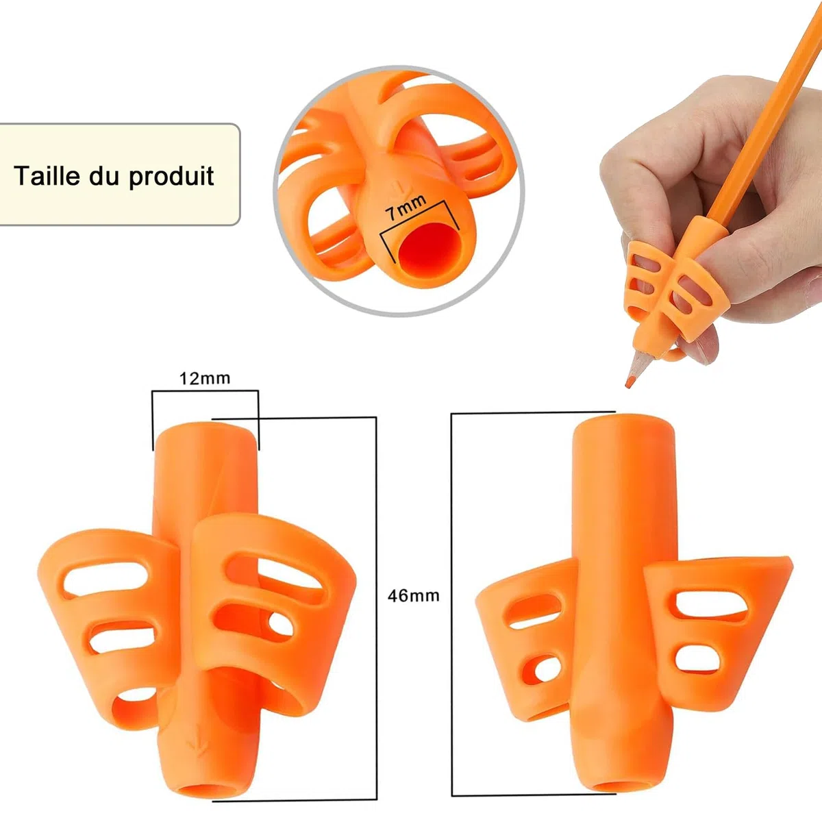 Voarge 6 Pezzi Guida Dita Scrivere Bambino, Guida Dito in Silicone, Matita Grip per Bambini Ergonomico Aiuto Scrittura Per Bambini Adulti Esigenze Studenti