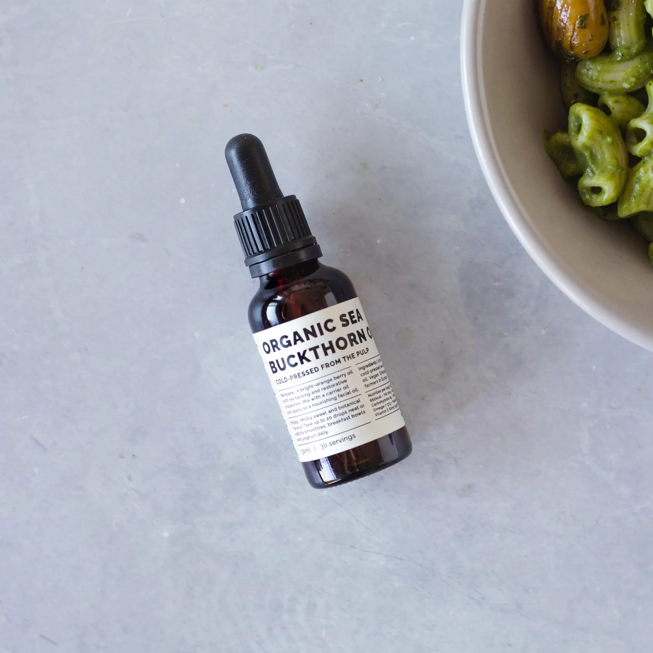 Olio di Olivello Spinoso 100% Bio 30 ml Spremuto a Freddo 50:1 Ricco di Omega-7 e Beta-carotene Non OGM