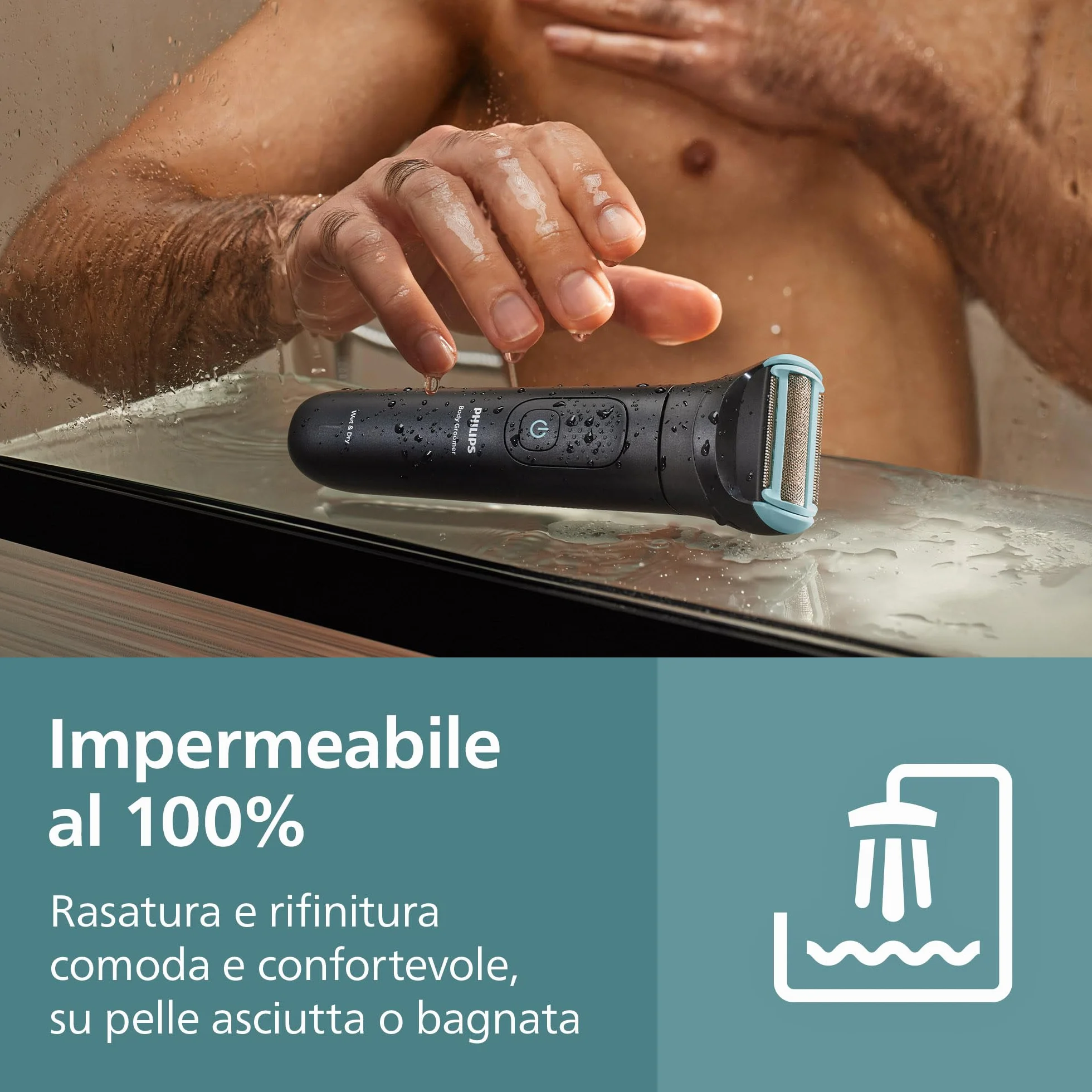 Philips Bodygroom Serie 5000 BG5485/30 Trymer do mężczyzn z systemem potrójnej ochrony, wodoodporny, 100 minut pracy
