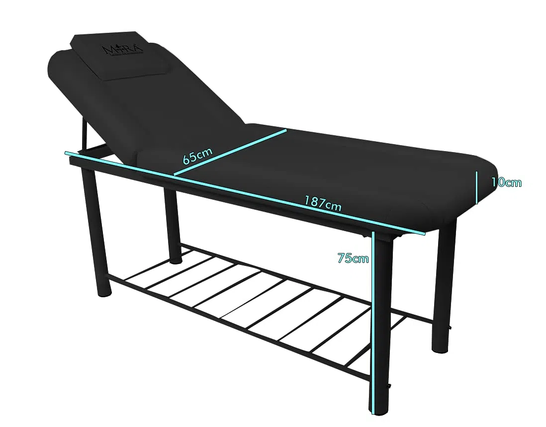 Mira Lettino fisso da massaggio per fisioterapia, estetica e studio medico, mod. ONDA, in acciaio, solido, bianco