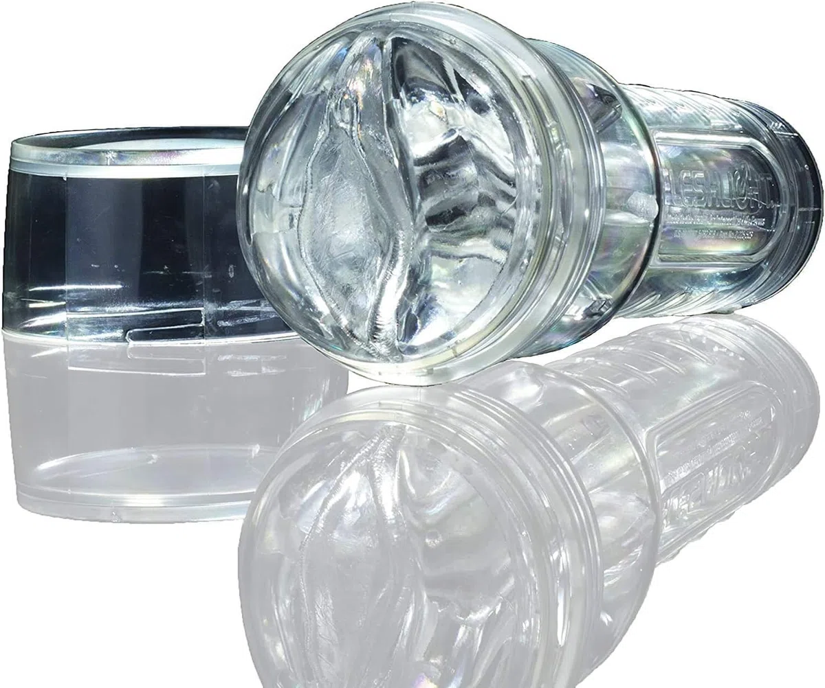 Fleshlight Ice Lady Crystal - Masturbatore SuperSkin, giocattolo del sesso estremamente realistico