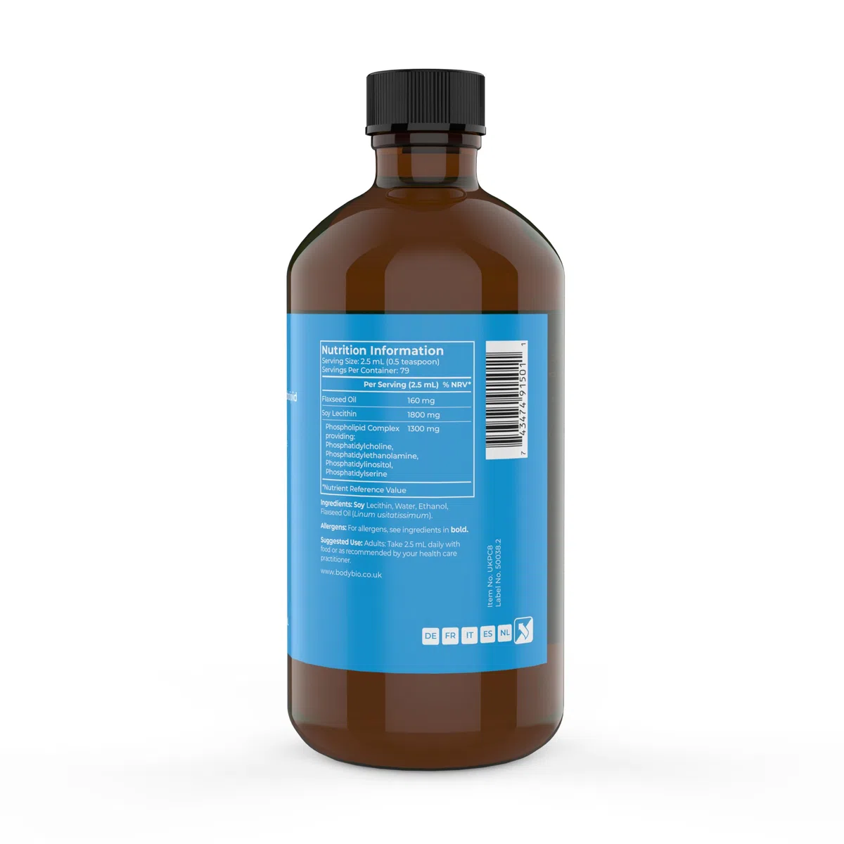 BodyBio PC - Phosphatidylcholine for Brain Health, Mental Clarity, Cognitive Function, Cellular Repair & Healthy Aging, Phospholipid Complex Supplement for Gentle Daily Detox 8 FL OZ