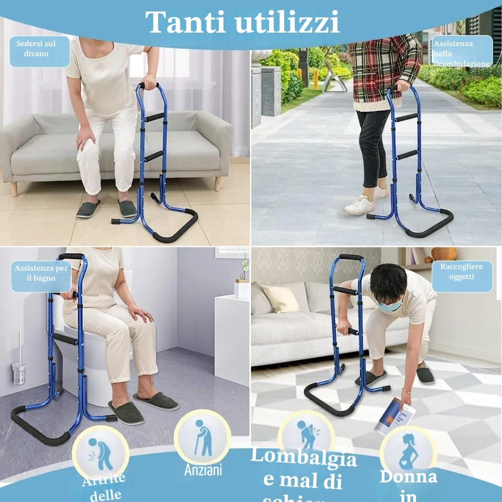 Sedia Assist per anziani supporto per alzarsi dal letto Sit To Stand Prodotti di assistenza per l'ascensore Rails per adulti Sicurezza Caduta fuori dal letto cane per anziani Supporti in piedi