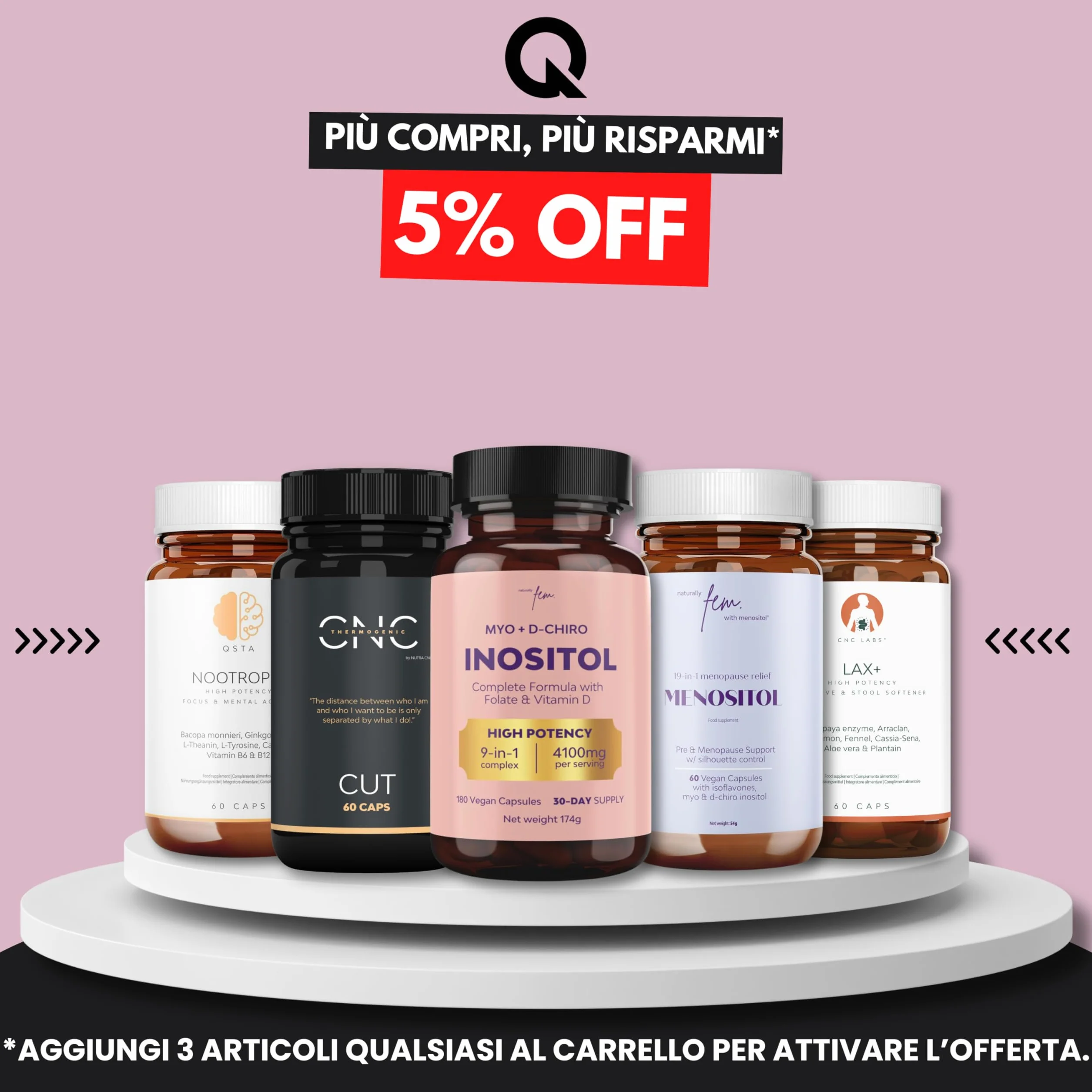 Myo Inositolo e D-Chiro Inositolo Integratore 4100mg - Capsule Vegane - Supporto Metabolico, Equilibrio Ormonale - 9-in-1, Folato 5-MTHF, Cromo, Zinco, Vitamine B6, B12, D3