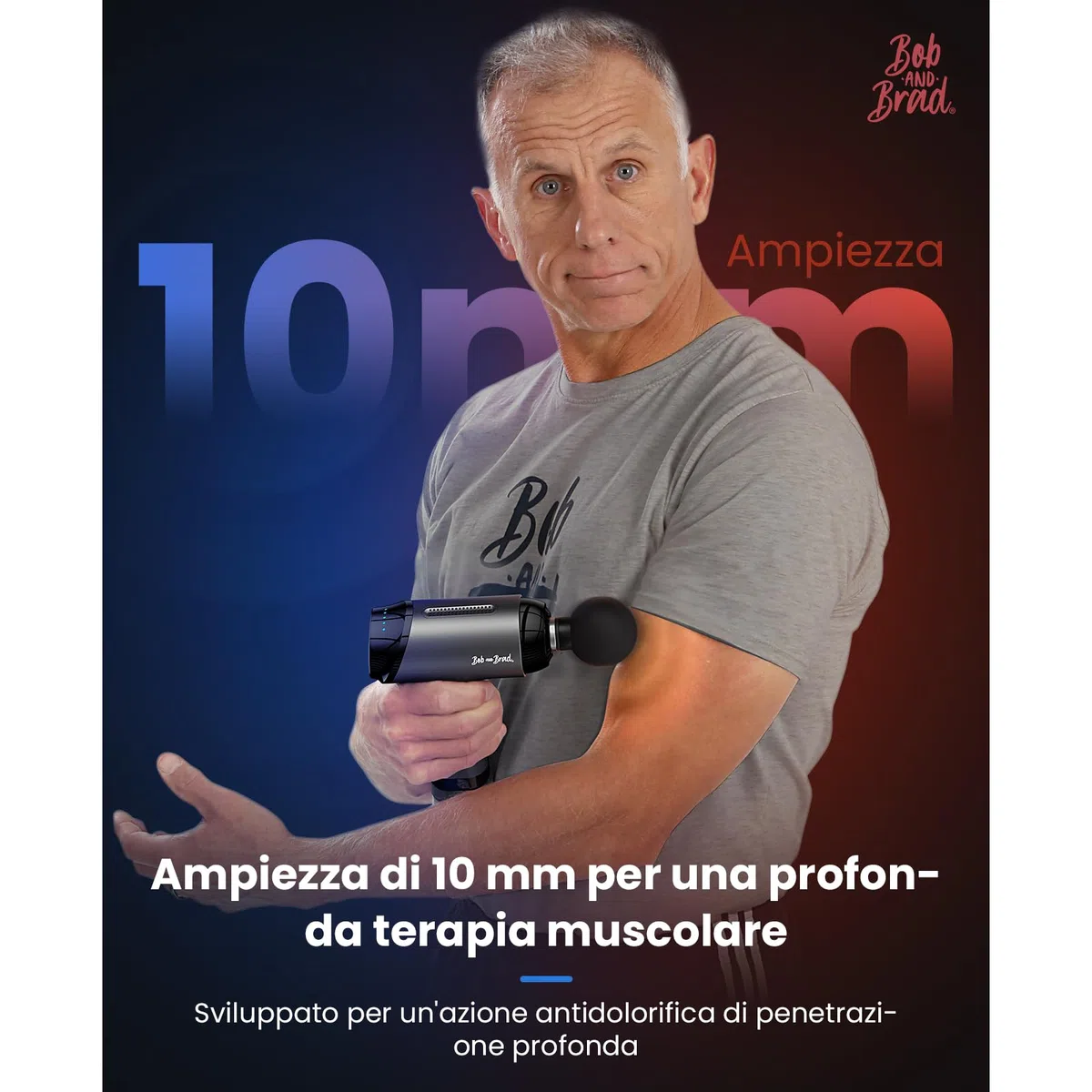 Bob and Brad T2 Pro Pistola Massaggio Muscolare con Terapia a Caldo e Freddo, Massage Gun Pistola Massaggiante per Tessuto Profondo, Elettrico Massaggiatore per il recupero dei dolori muscolari