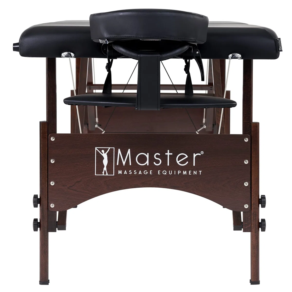 Master Massage Argo, lettino portatile per massaggi, 71 cm, con gambe in legno di noce, pieghevole, ultraleggero, nero