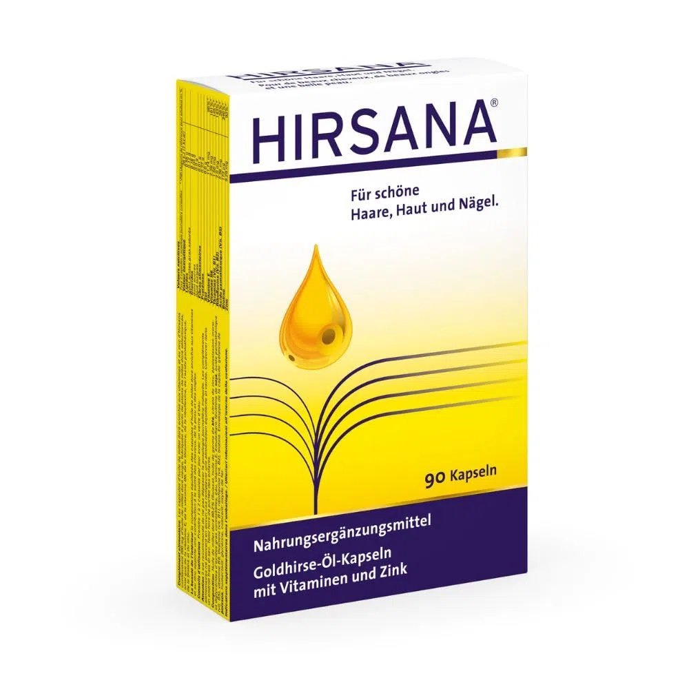 HIRSANA Goldhirse-Öl-Kapseln für schöne Haare, Haut und Nägel, 90 pz Capsule
