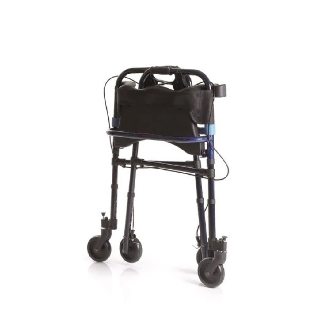 Rollator pieghevole in alluminio verniciato con 2 leve 2 ruote piroettanti con blocco 2 ruote fisse con freni Art. RP751