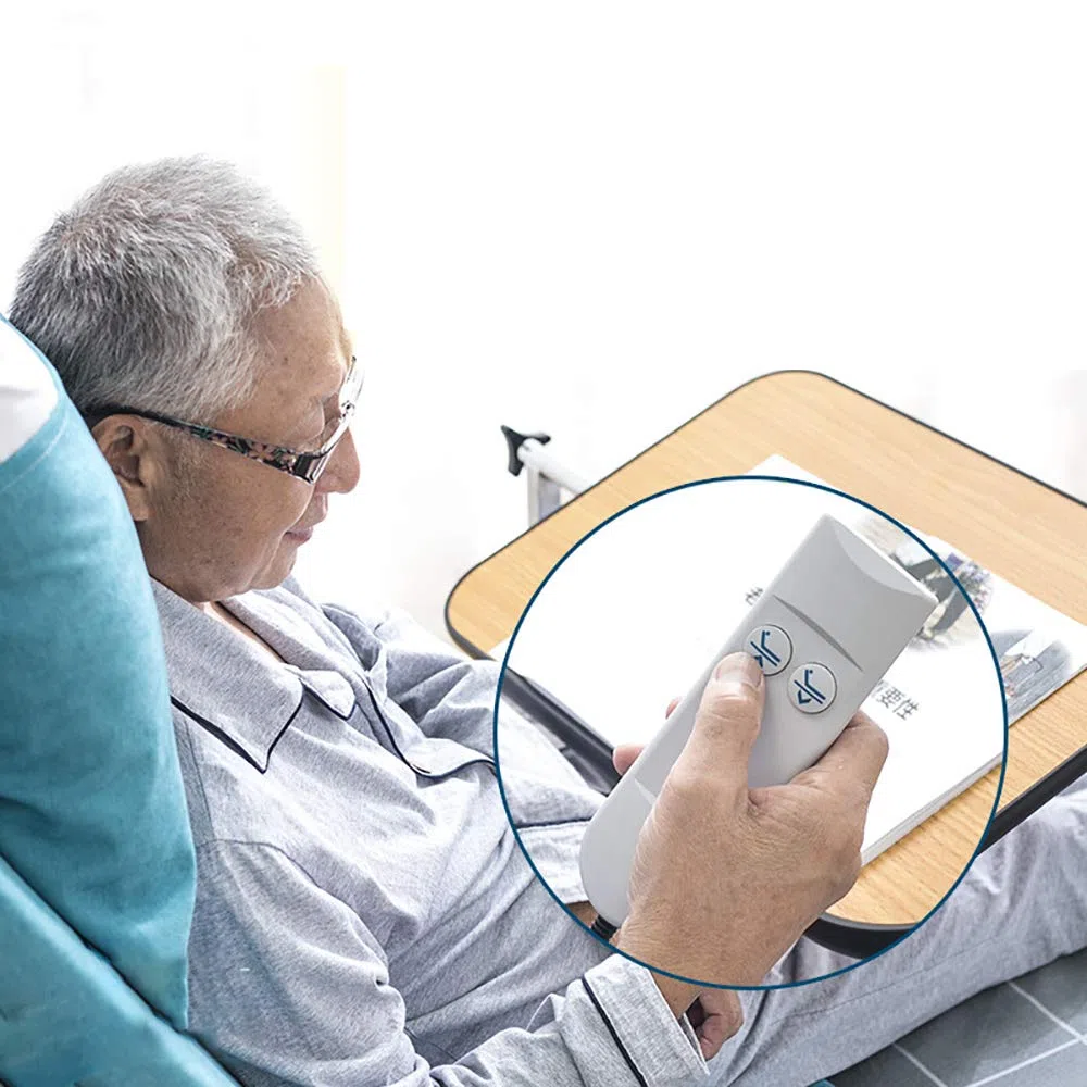 Supporto per Schienale per Letto di Sollevamento Elettrico per Anziani Sollevatore Elettrico Regolabile Poggiatesta Staccabile e Sollevatore per Cuscini Medico in Tela