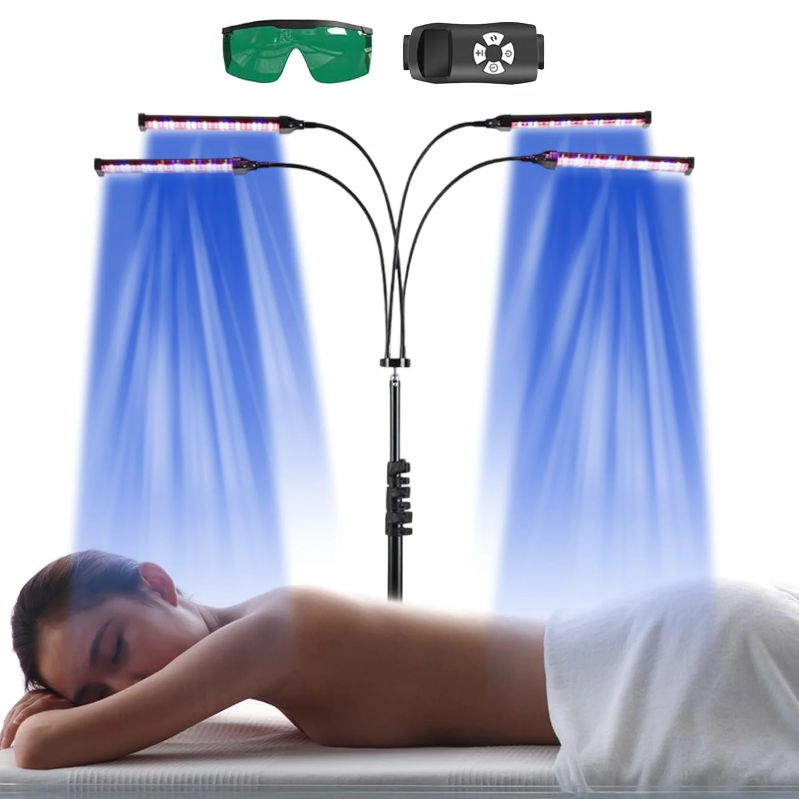 Solarium per la casa 460NM 490NM lampada abbronzante 60 W luce blu 432 LED doppio supporto