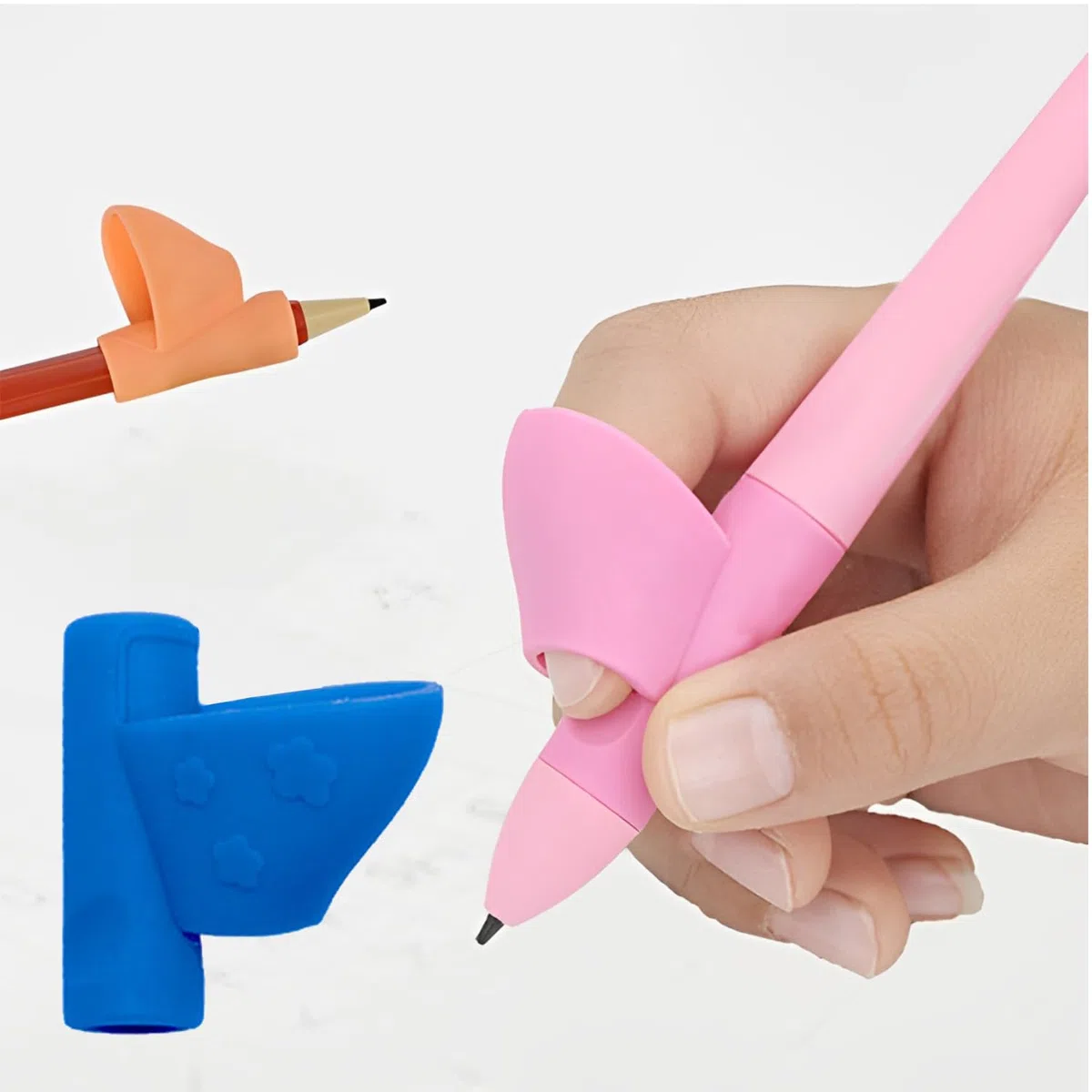 Voarge 6 Pezzi Guida Dita Scrivere Bambino, Guida Dito in Silicone, Matita Grip per Bambini Ergonomico Aiuto Scrittura Per Bambini Adulti Esigenze Studenti