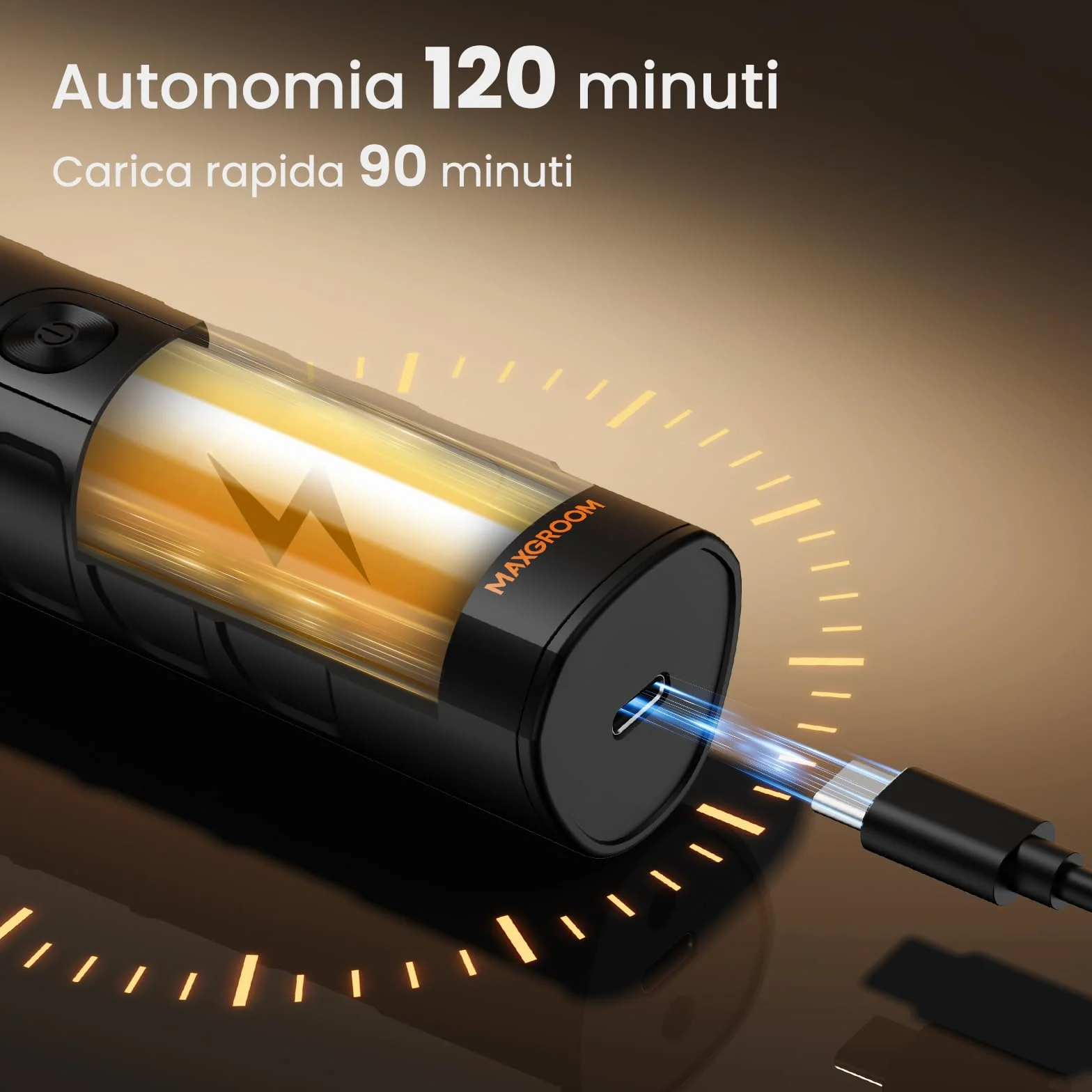 MAXGROOM 5 in 1 Rasoio Elettrico Corpo Uomo Kit, IPX6 Wet&Dry, Autonomia Prolungata
