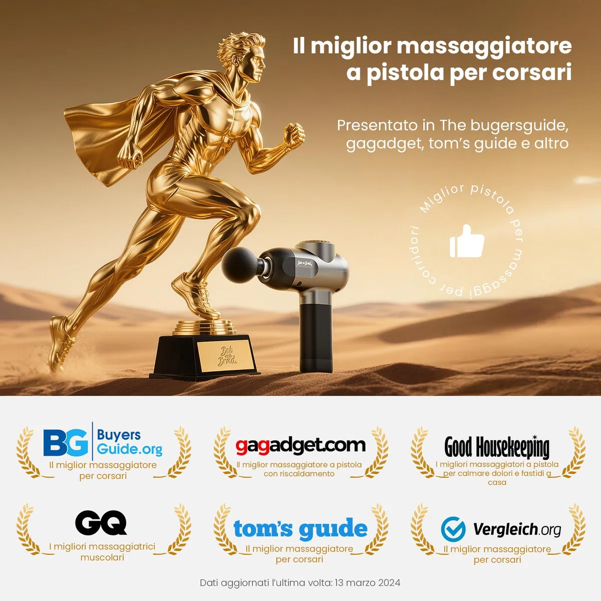 Bob and Brad C2 Pistola Massaggio Muscolare, Pistola Massaggiante Professionale Massagggiatore Elettico per Muscoli Super Silenzioso Massage Gun con 5 Testine Massaggianti