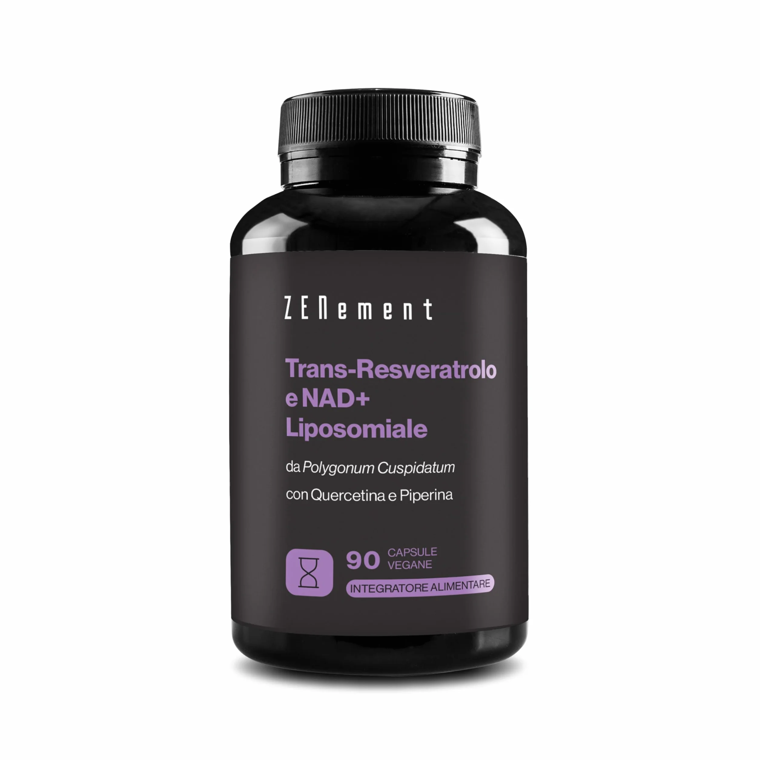 Trans-Resveratrolo & NAD+ Liposomiale con Quercetina e Piperina 580 mg 90 Capsule Anti-Invecchiamento Zenement