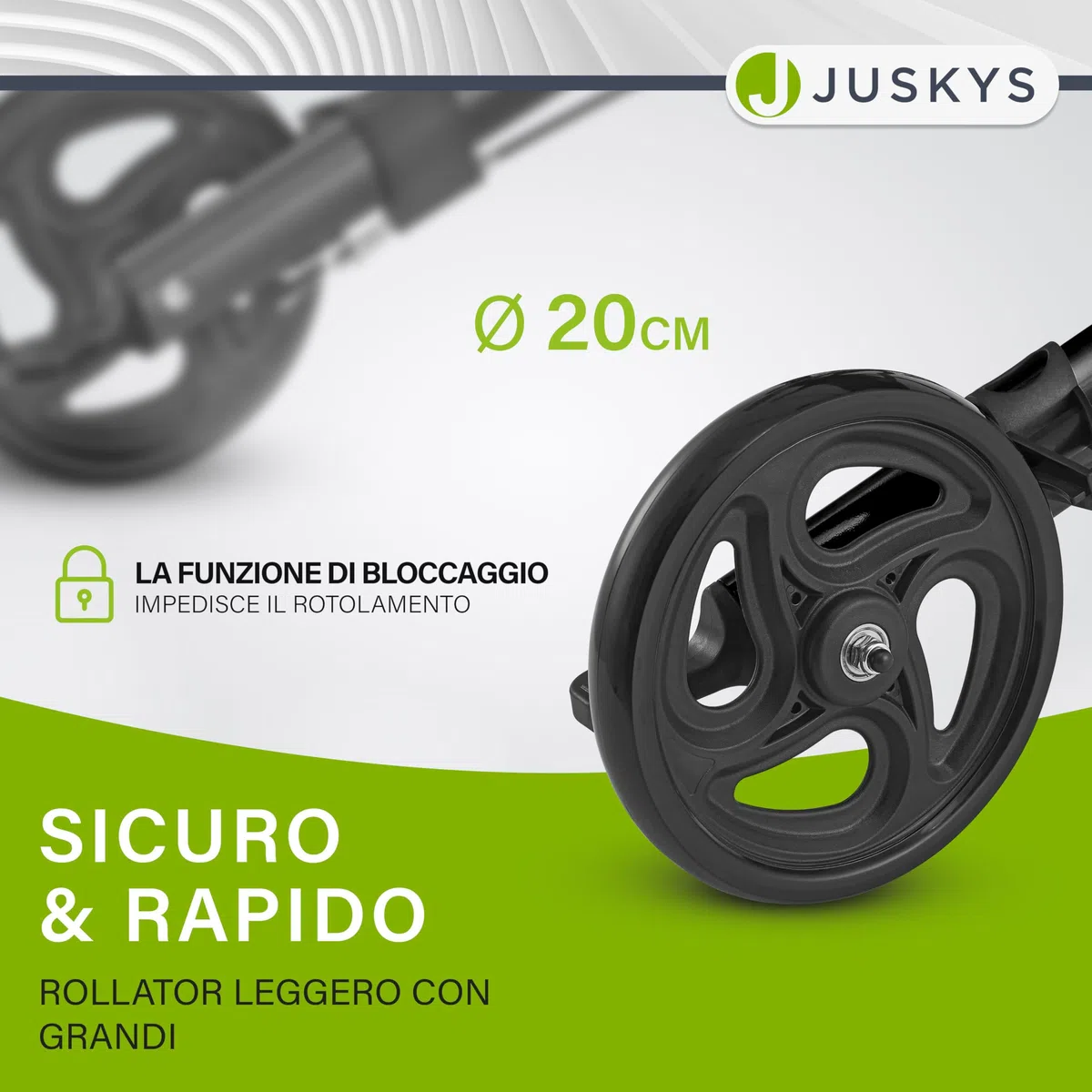 Juskys Rollator Vital nero – Aiuto per la deambulazione pieghevole e leggero in alluminio fino a 130 kg – Supporto per la deambulazione regolabile in altezza con sedile, borsa e supporto per ombrello