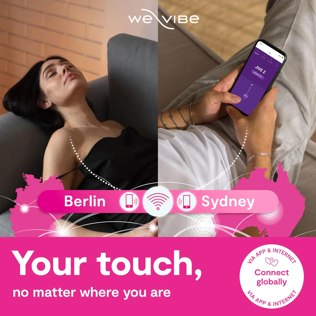 We-Vibe Jive 2 Vibratore per il Punto G Indossabile - Uovo Vibrante - Sex Toy Vibrante per Donna y Coppie con 10 Livelli di Intensità - Controllo via App e Telecomando - Impermeabile - Ricaricabile