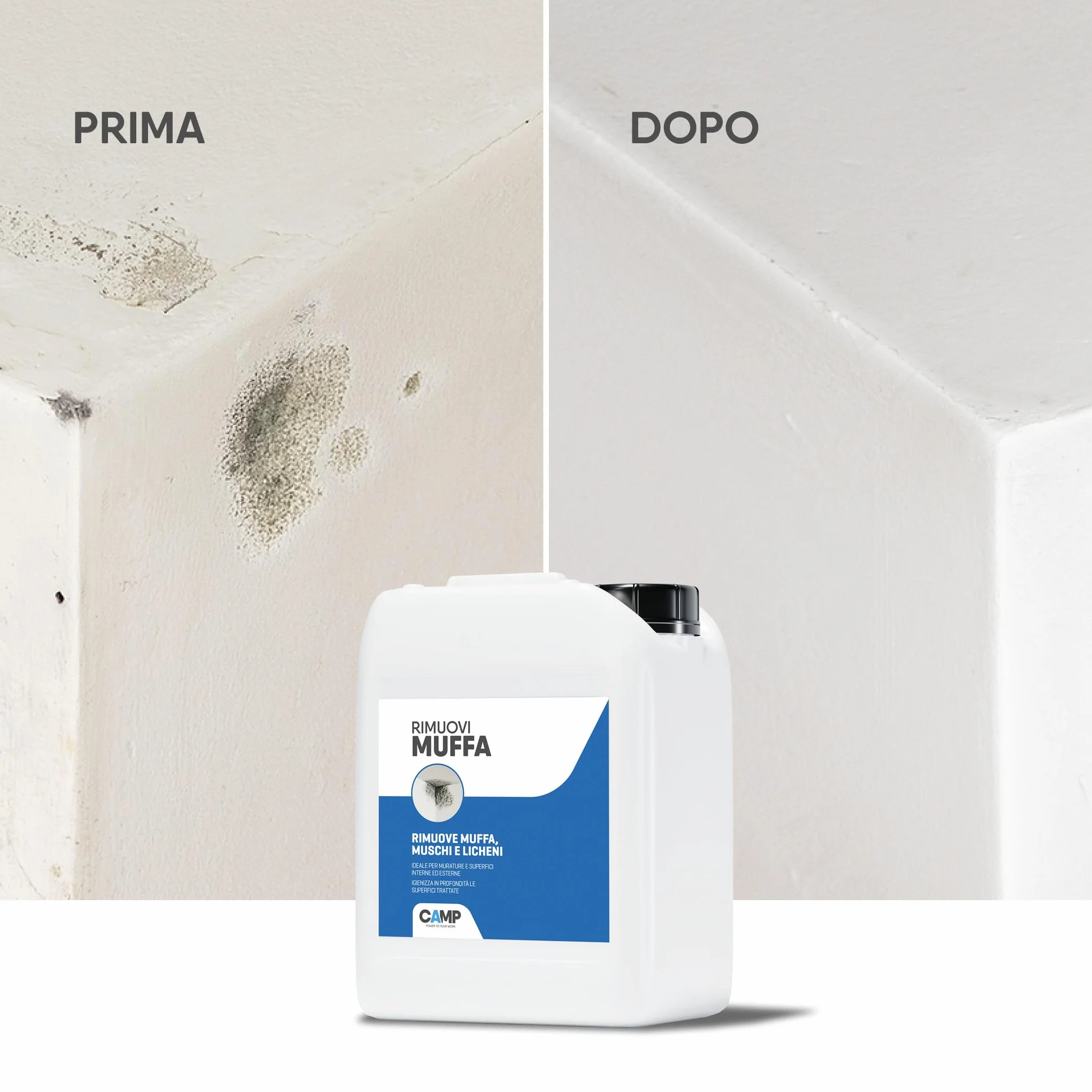 CAMP Rimuovi Muffa Antimuffa 5 L Spray per Muri Interni ed Esterni