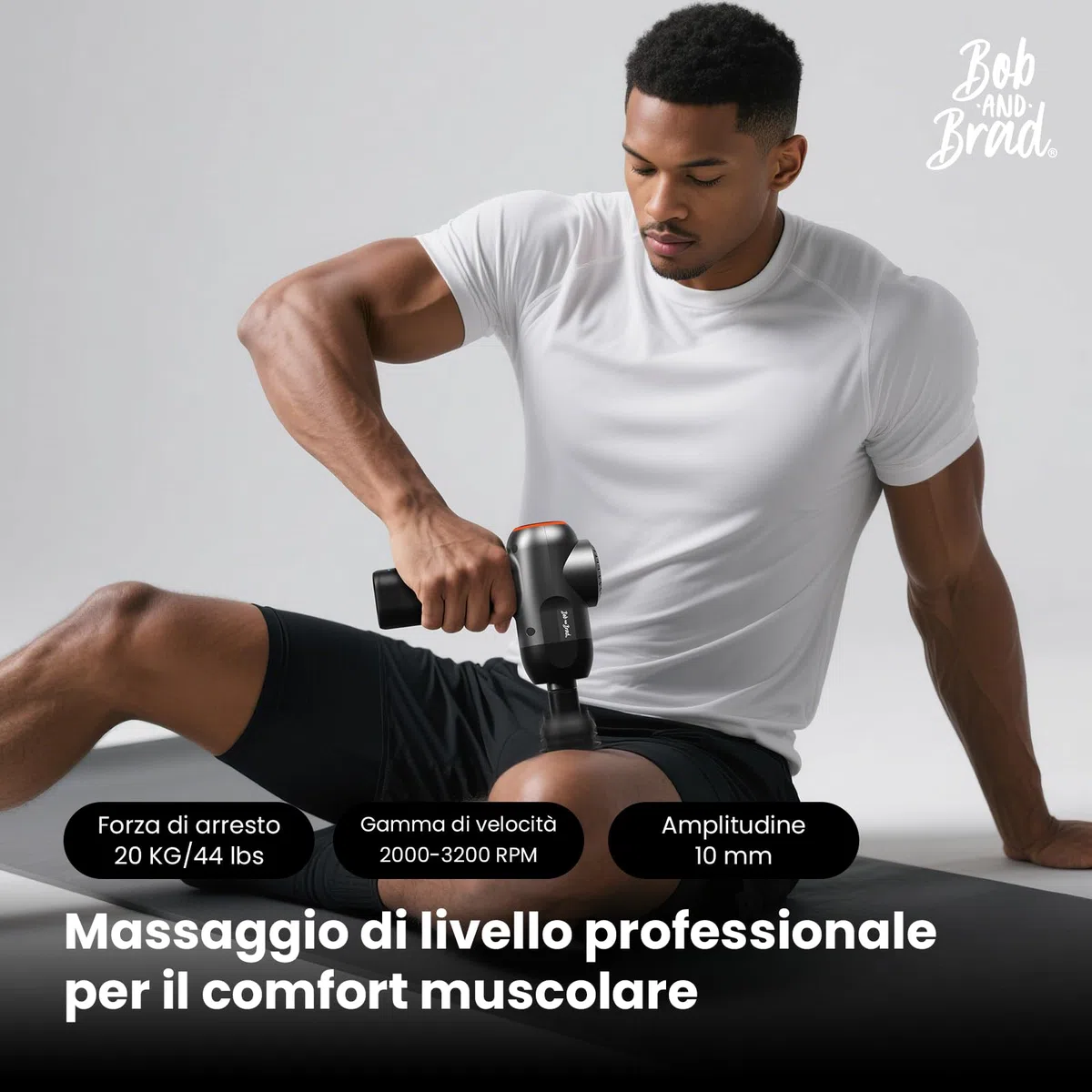 Bob and Brad C2 Pistola Massaggio Muscolare, Pistola Massaggiante Professionale Massagggiatore Elettico per Muscoli Super Silenzioso Massage Gun con 5 Testine Massaggianti