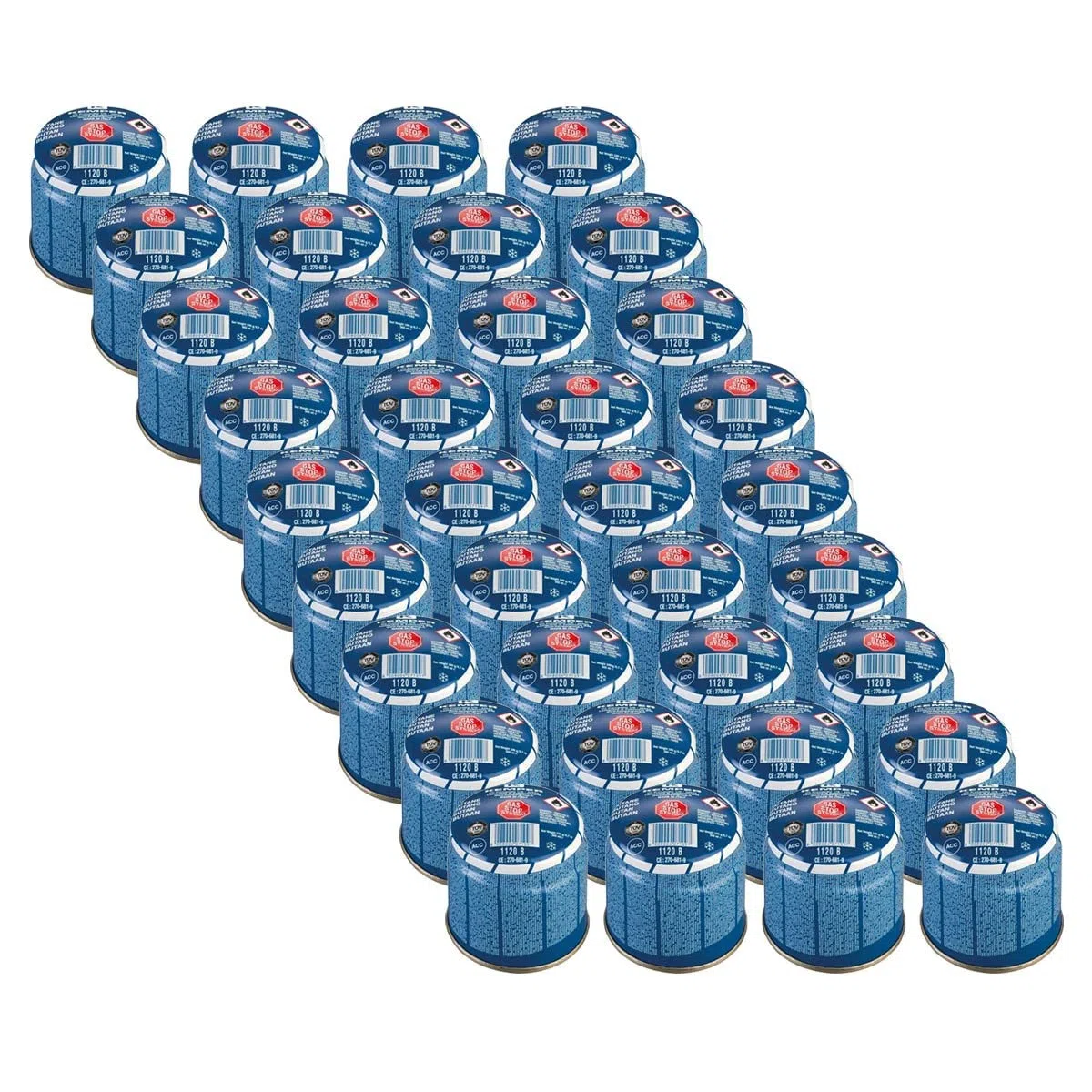 KEMPER - Confezione da 36 cartucce di gas 190 g butano universali tipo 200 - Ricarica perforabile con sistema di spegnimento a gas per lampada a saldatura, fornello da campeggio fai da te