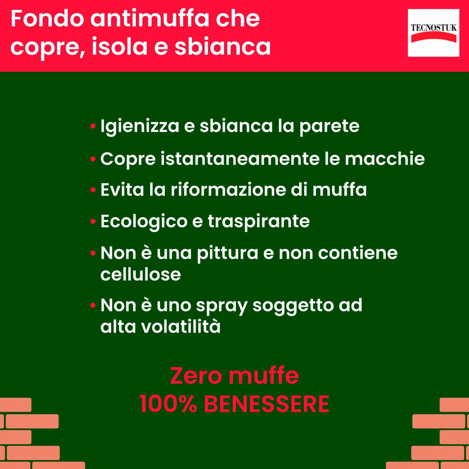 Eurocali Muffa KO Tecnostuk lt.3 Fondo Antimuffa per Muri Made in Italy - Ecologico e Traspirante