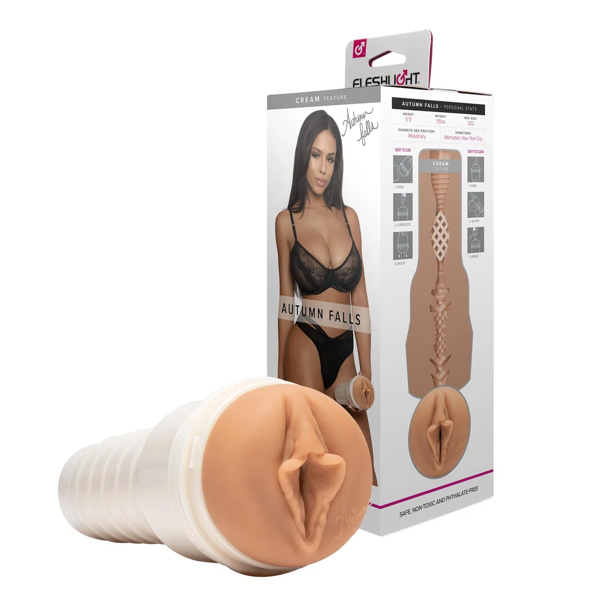 Fleshlight Autumn Falls Cream (Lady) - masturbatore SuperSkin, giocattolo del sesso estremamente realistico