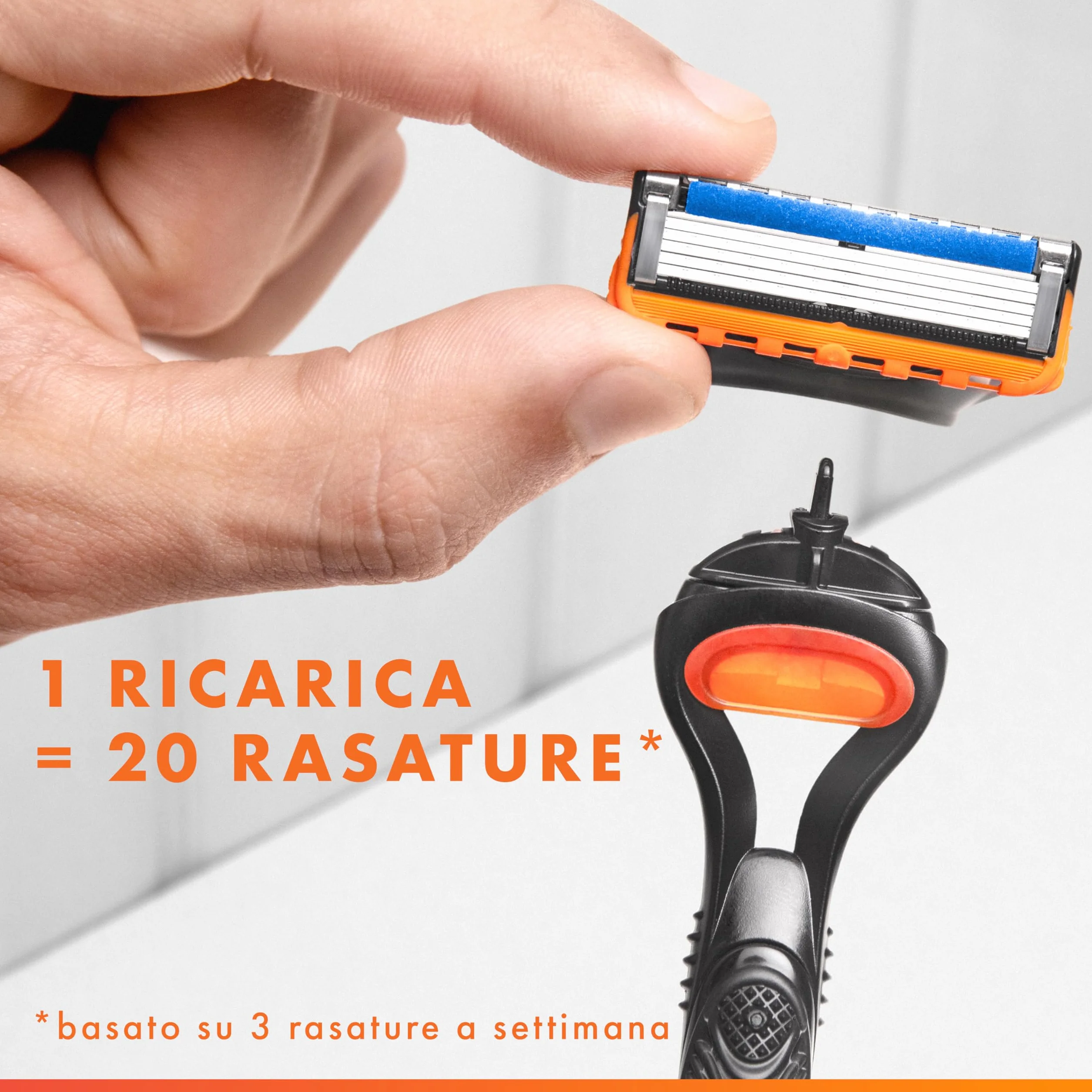 Gillette Fusion 5 Lamette di Ricambio 12 Pezzi con Striscia Lubrificante 6 Lame Rasatura Profonda