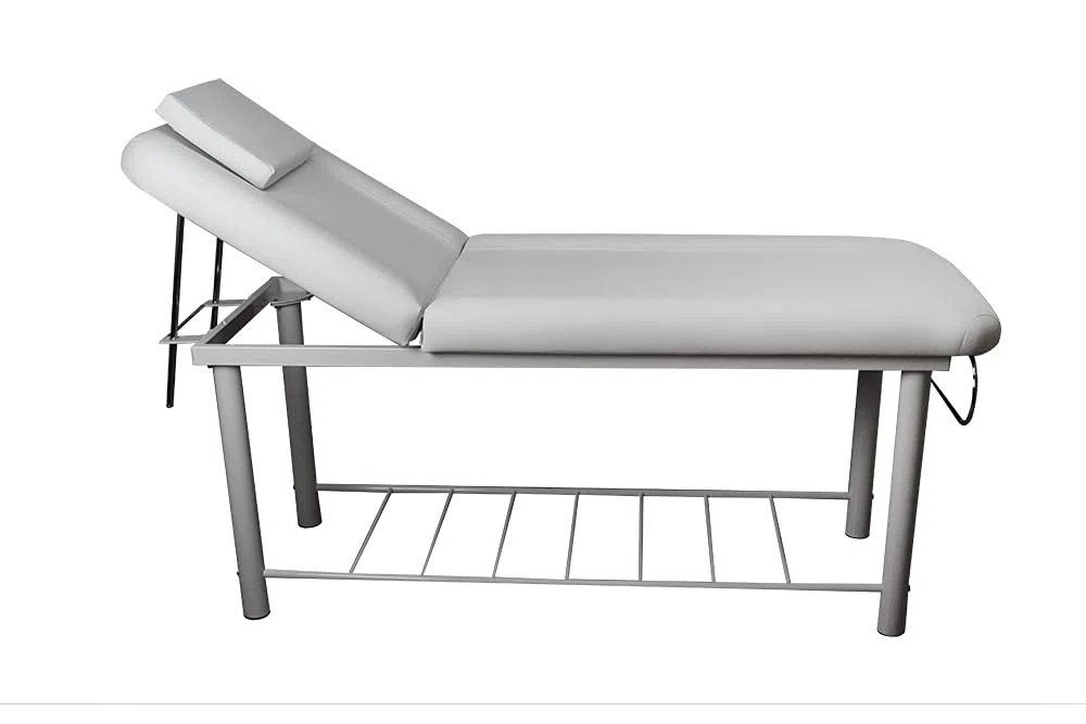 Mira Lettino fisso da massaggio per fisioterapia, estetica e studio medico, mod. ONDA, in acciaio, solido, bianco