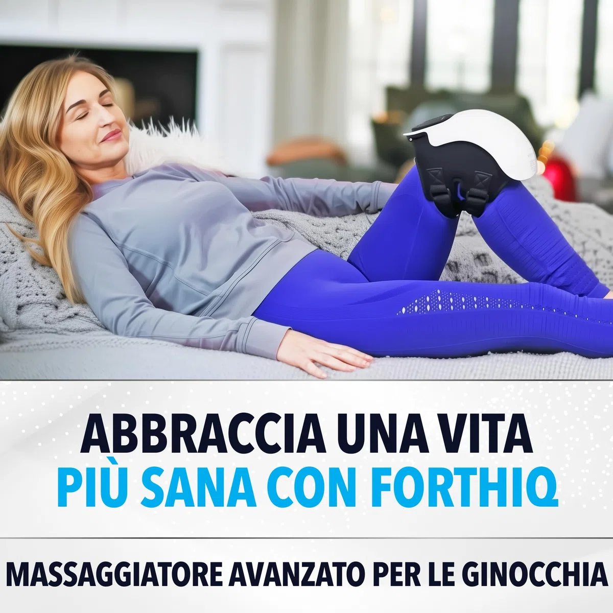 FORTHiQ Massaggiatore per Ginocchio Senza Fili, sollievo da dolore articolare, tecnologia laser infrarossi, vibrazioni terapeutiche per artrite, gonfiore, legamenti stirati e lesioni