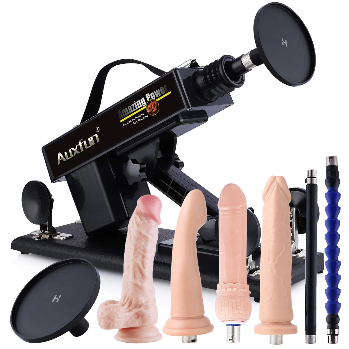Dispositivo per macchina del sesso KlicLok per donne Macchina dell'amore a spinta automatica Dildo Adattatore per ventosa da 3,5 pollici con 3 connettori XLR Macchina a mani libere Realistico
